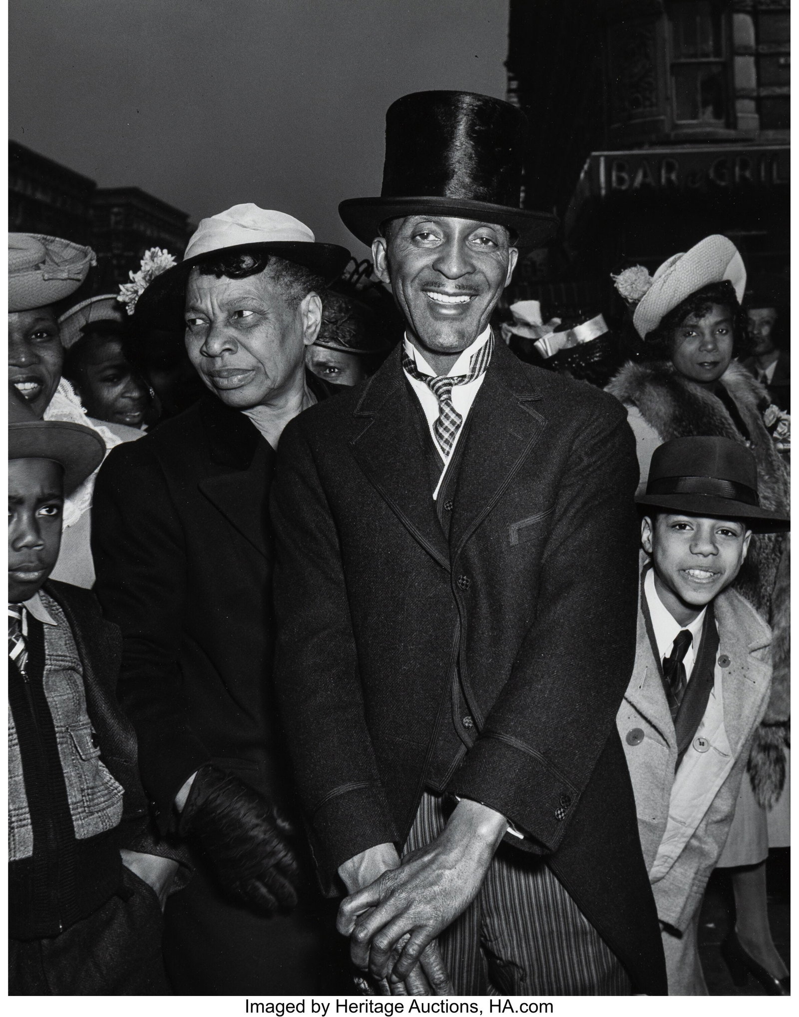 Weegee (American, 1899-1968) Easter Sunday, Harl: Weegee (American, 1899-1968) Easter Sunday, Harlem, circa 1940 Gelatin silver print, ferrotyped 13-3/8 x 10-1/2 inches (34.0 x 26.7 cm&rpar
