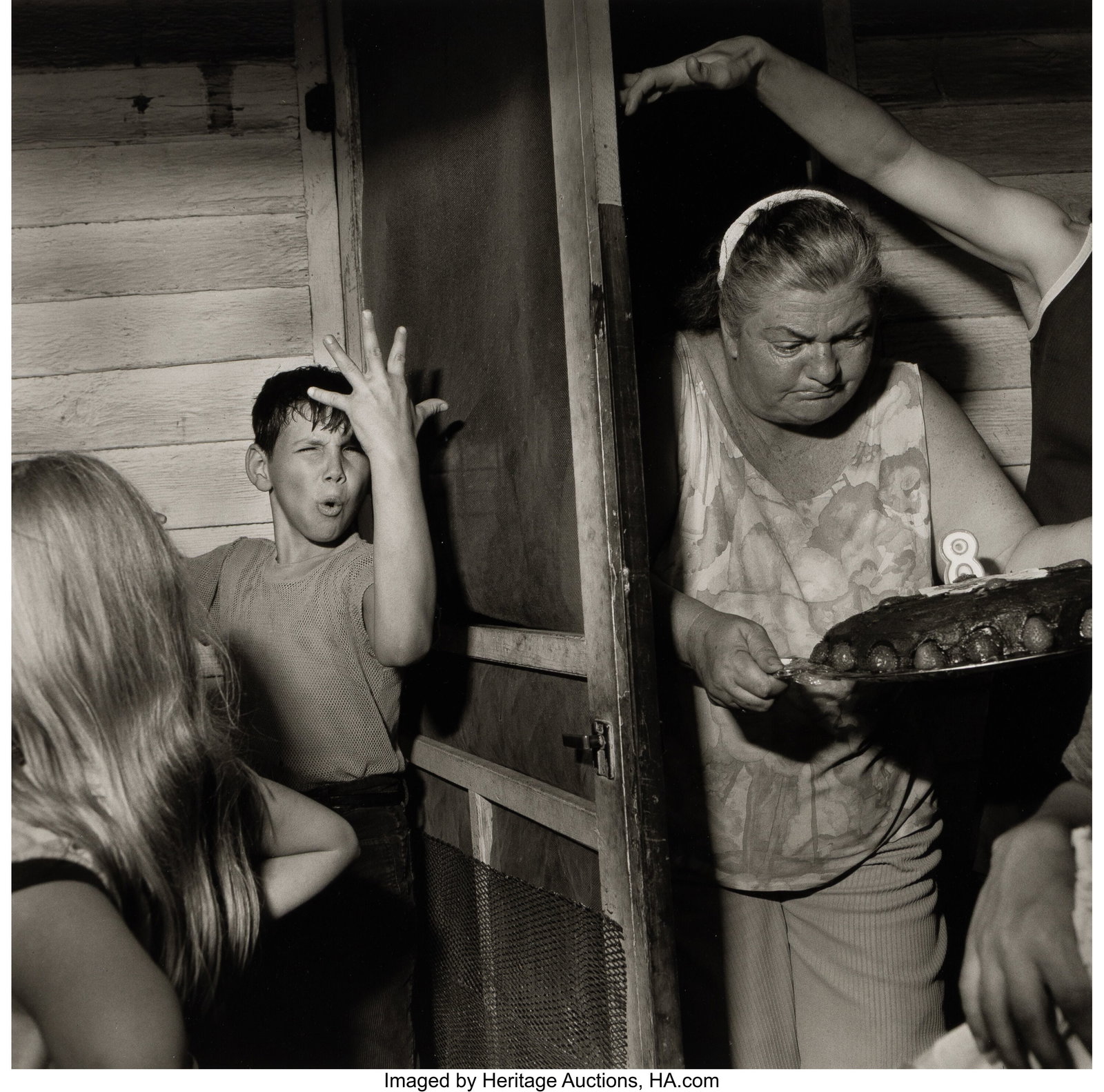 Larry Fink (American, 1941-2023) Pat Sabatine's : Larry Fink (American, 1941-2023) Pat Sabatine's Eighth Birthday Party, April, 1977 Oversized gelatin silver print, printed later 18-1/2 x 18-3/4 inches (