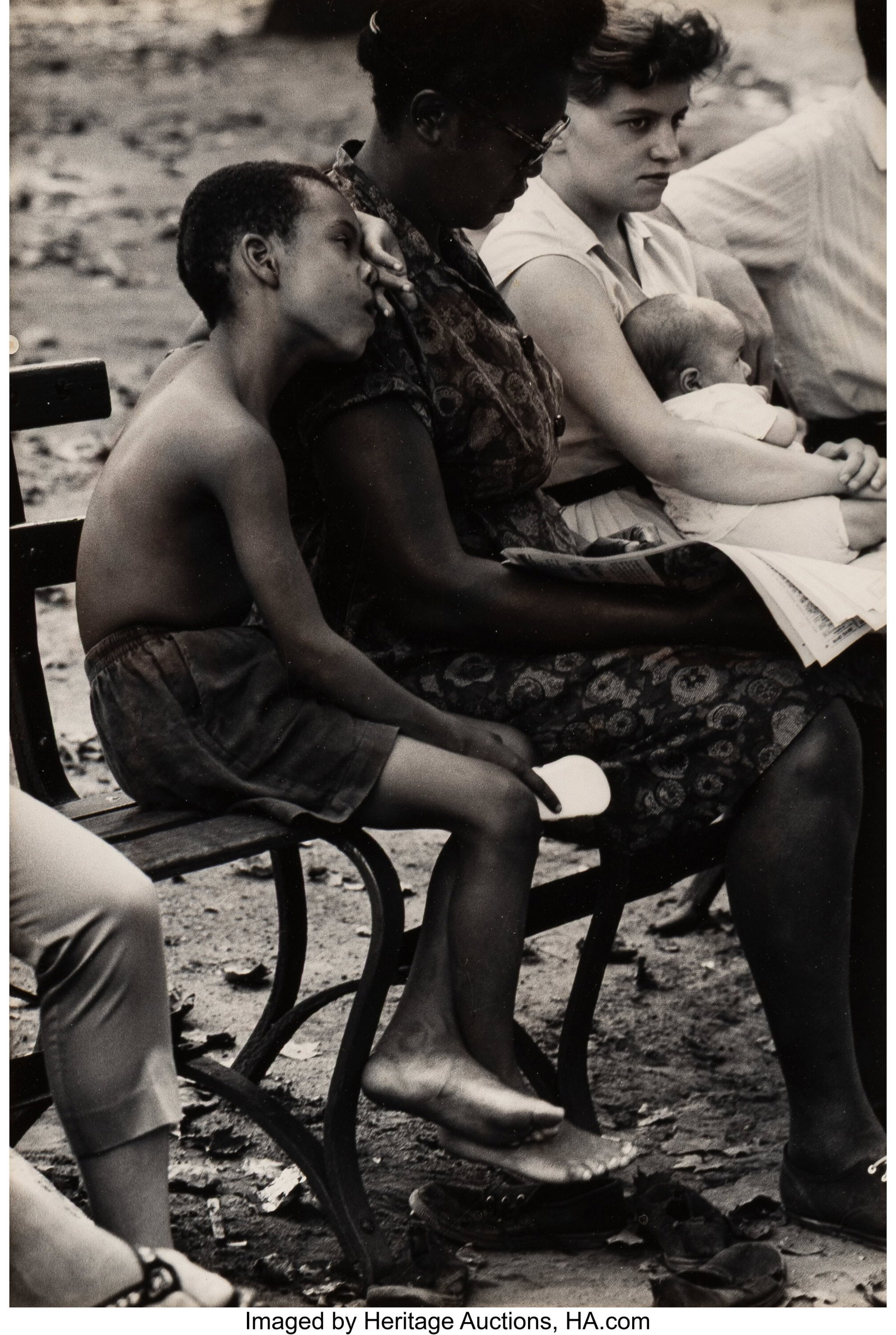 Dave Heath (American, 1931-2016) Mothers and Chi: Dave Heath (American, 1931-2016) Mothers and Children on Bench, 1960 Gelatin silver print 9-3/4 x 6-1/2 inches (24.8 x 16.5 cm) (image) 