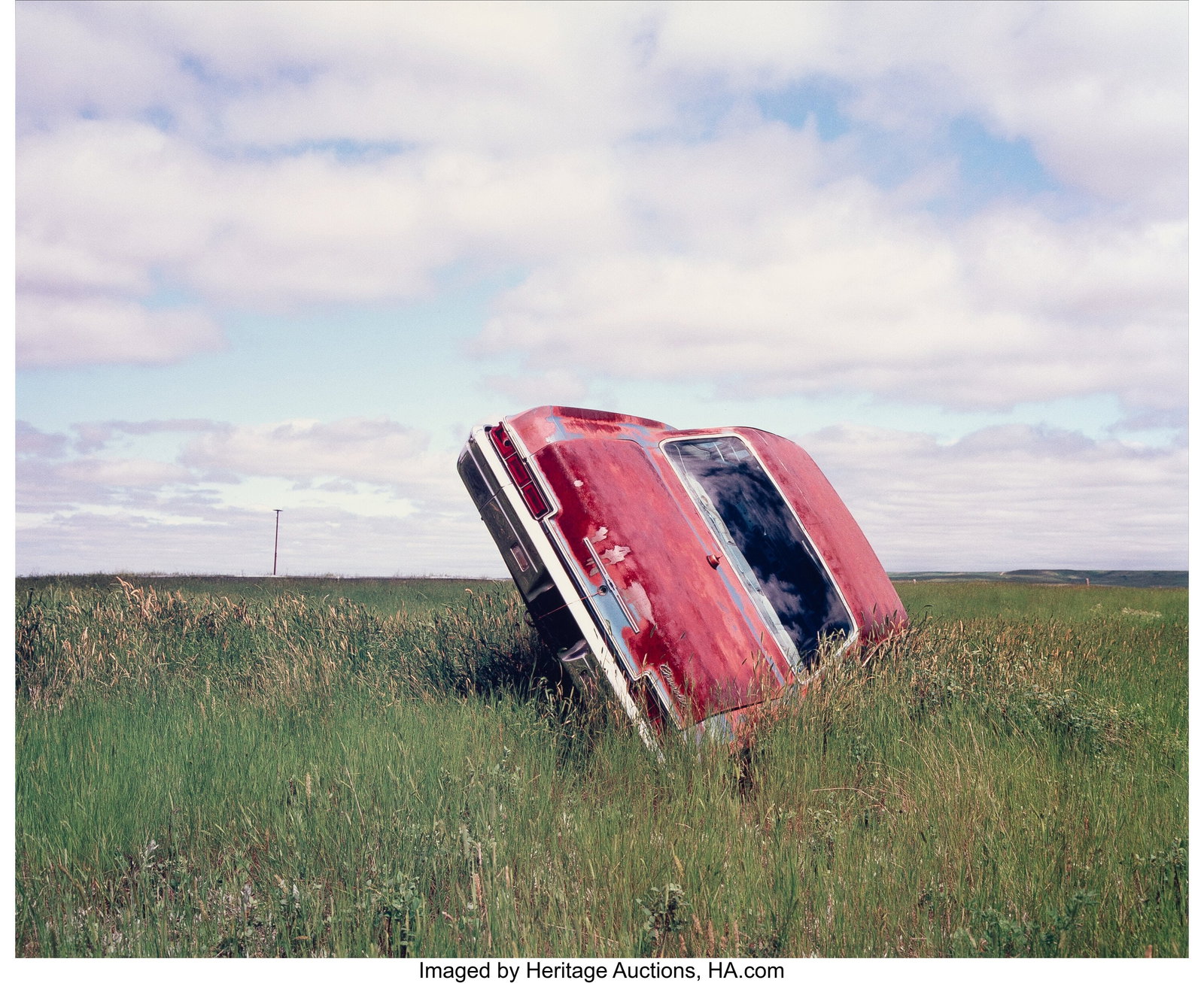Jeff Brouws (American, b. 1955) Car in Landscape: Jeff Brouws (American, b. 1955) Car in Landscape, Montana, 2004 Oversized dye coupler print 29 x 35 inches (73.7 x 88.9 cm) (image)