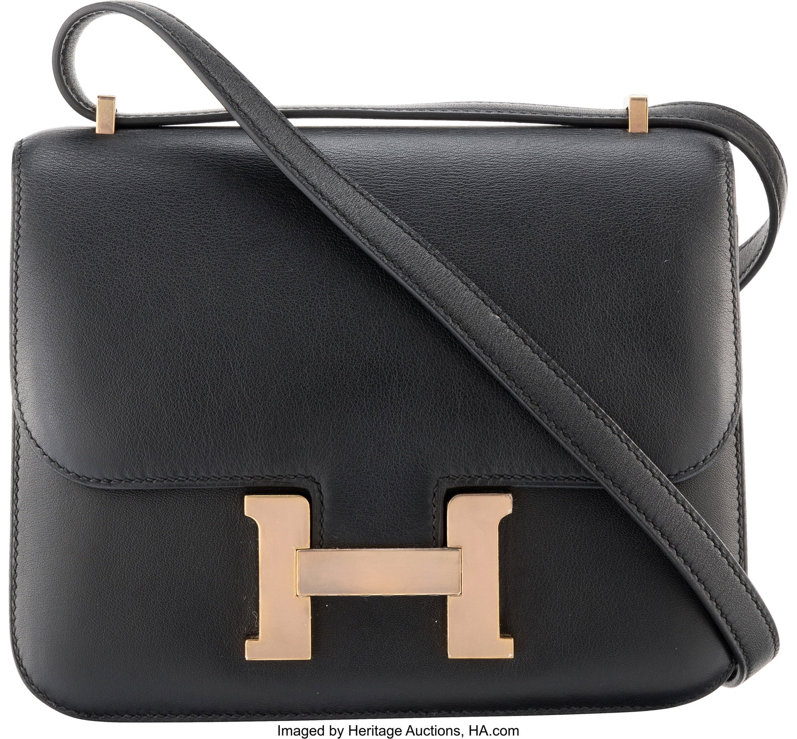 Hermès 18cm Black Swift Leather Mini Constance  (1 of 4)