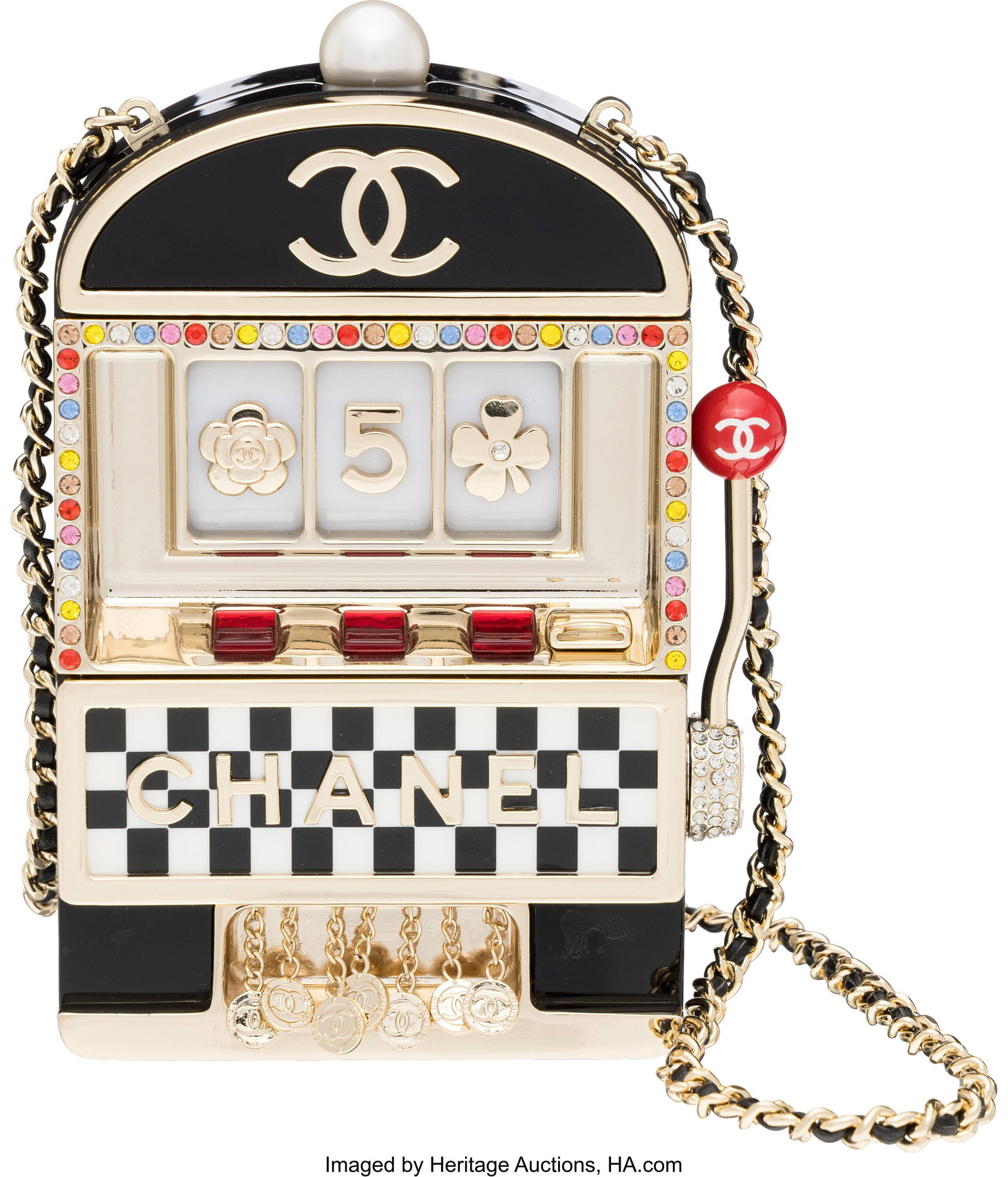 Chanel Black Lucite, Enamel, and Crystal Slot Ma (1 of 4)