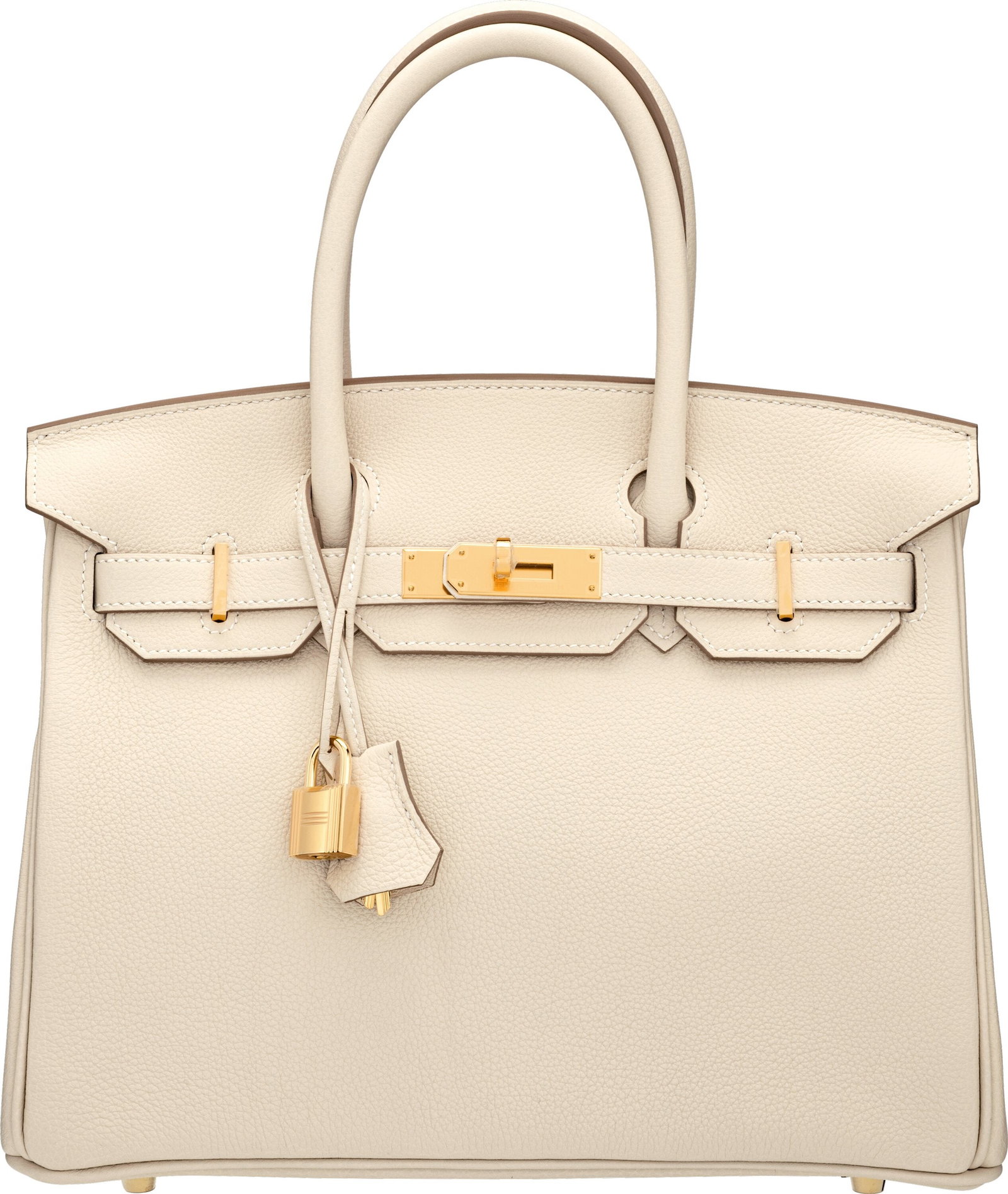 Hermès 30cm Craie Togo Leather Birkin Bag with : Hermès 30cm Craie Togo Leather Birkin Bag with Gold Hardware K, 2025 Condition: 1 11.5" Width x 8.5" Height x 6" Depth This bag is done in Craie Togo Leather with Gold