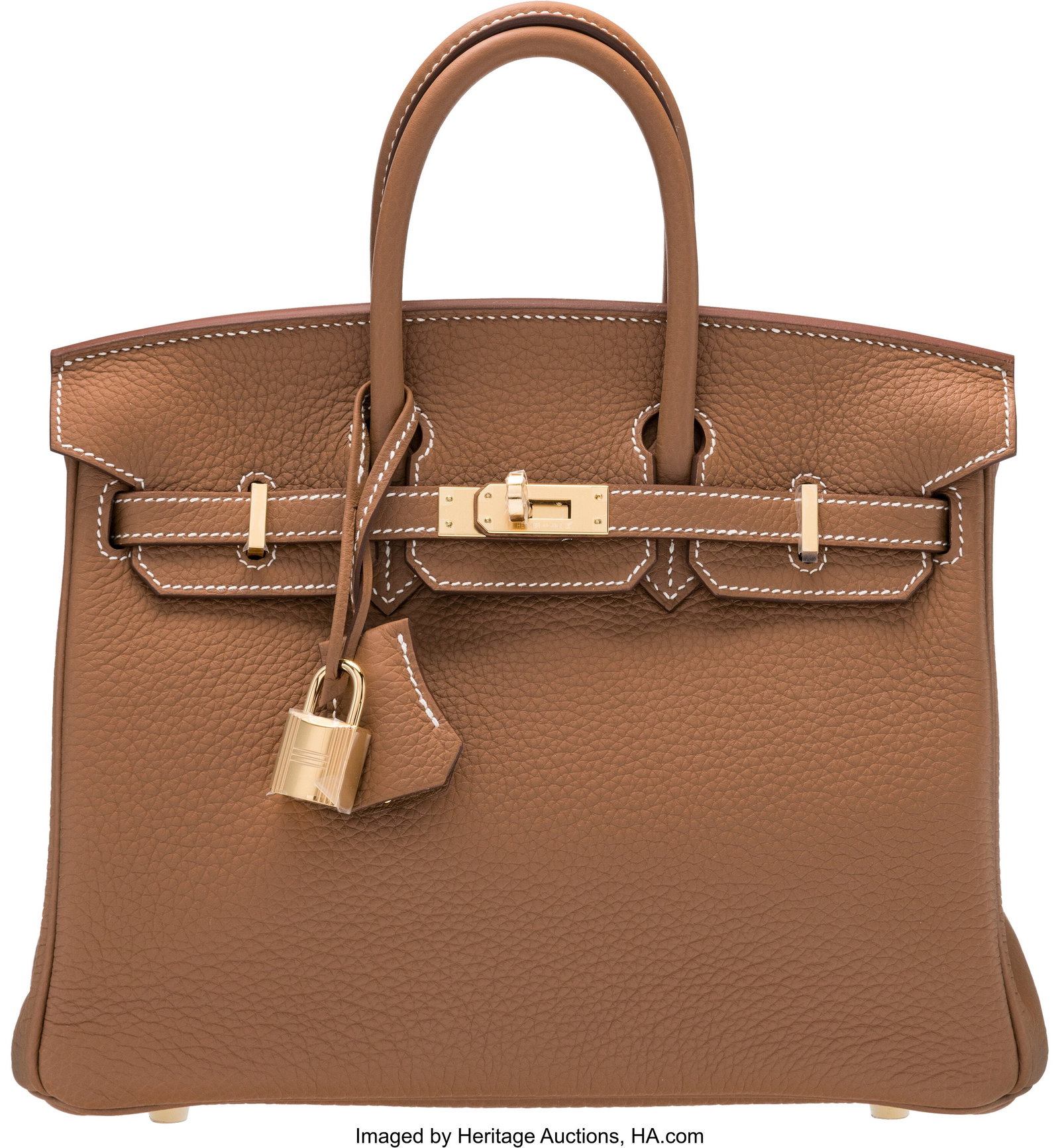 Hermès 25cm Gold Togo Leather Birkin Bag with G: Hermès 25cm Gold Togo Leather Birkin Bag with Gold Hardware K, 2025 Condition: 1 10" Width x 7.5" Height x 5.25" Depth This bag is done in Gold Togo Leather with Gold 