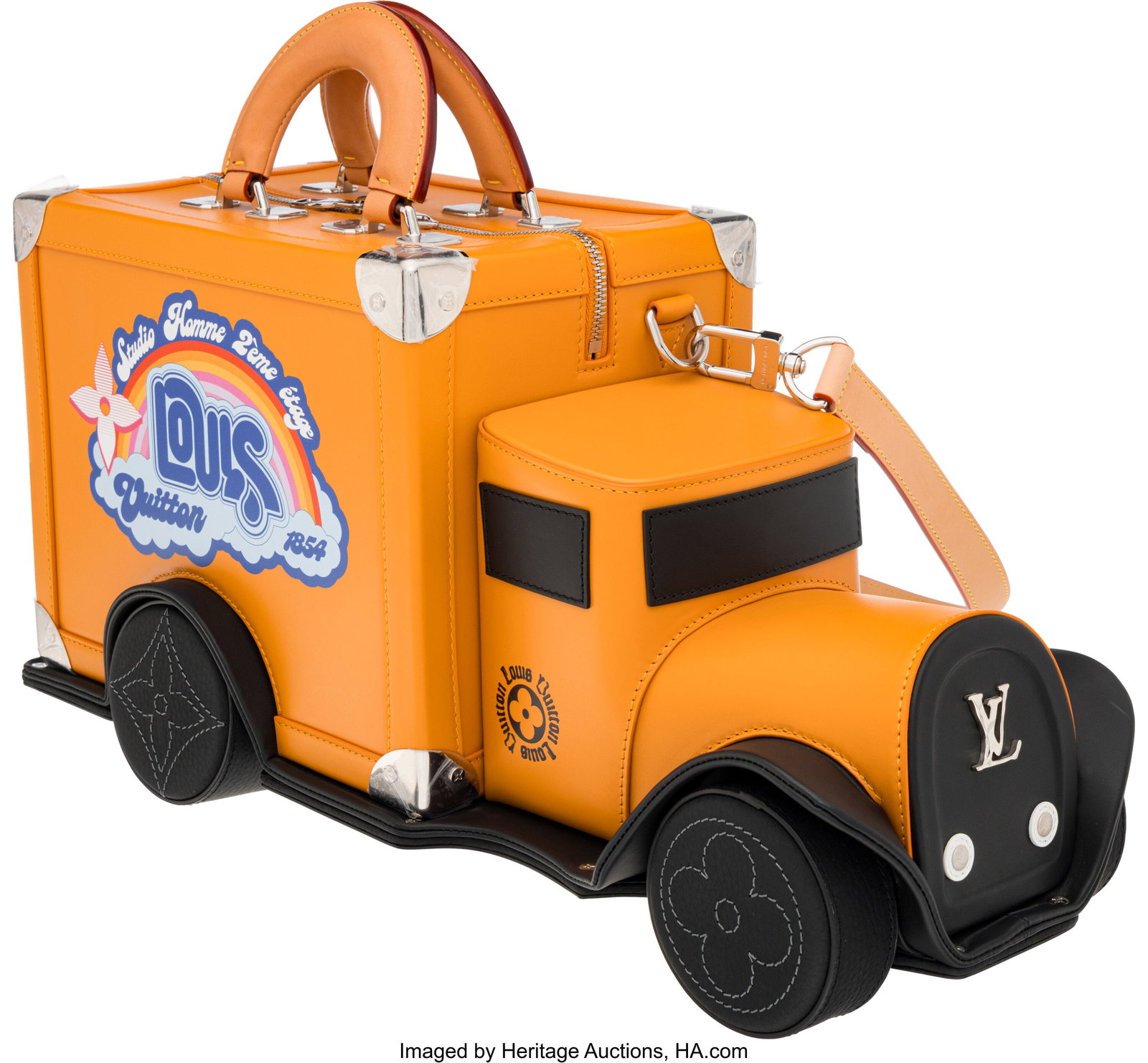 Louis Vuitton Runway Saffron Leather Soft Truck : Louis Vuitton Runway Saffron Leather Soft Truck Messenger Bag 1929 2023 Condition: 1 18" Width x 9" Height x 7" Depth This messenger bag is from the 2023 Louis Vuitton men's collection by