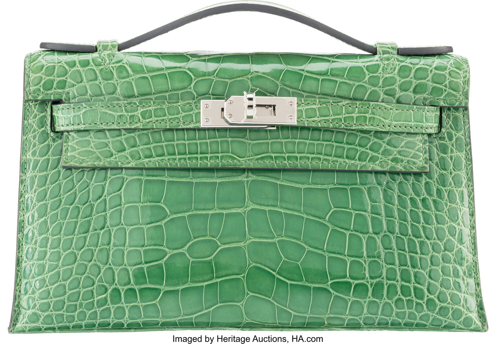 Hermès Shiny Cactus Alligator Kelly Pochette wi (1 of 5)