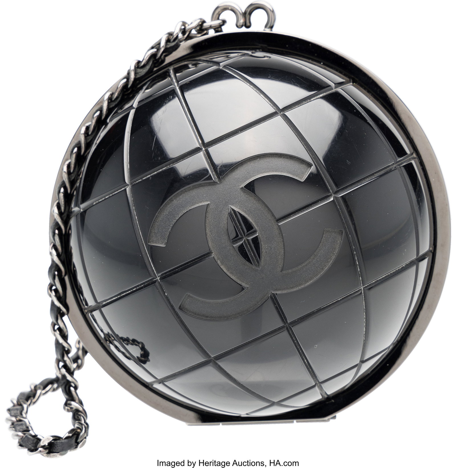 Chanel Black Lucite CC Globe Minaudière with Ru (1 of 4)
