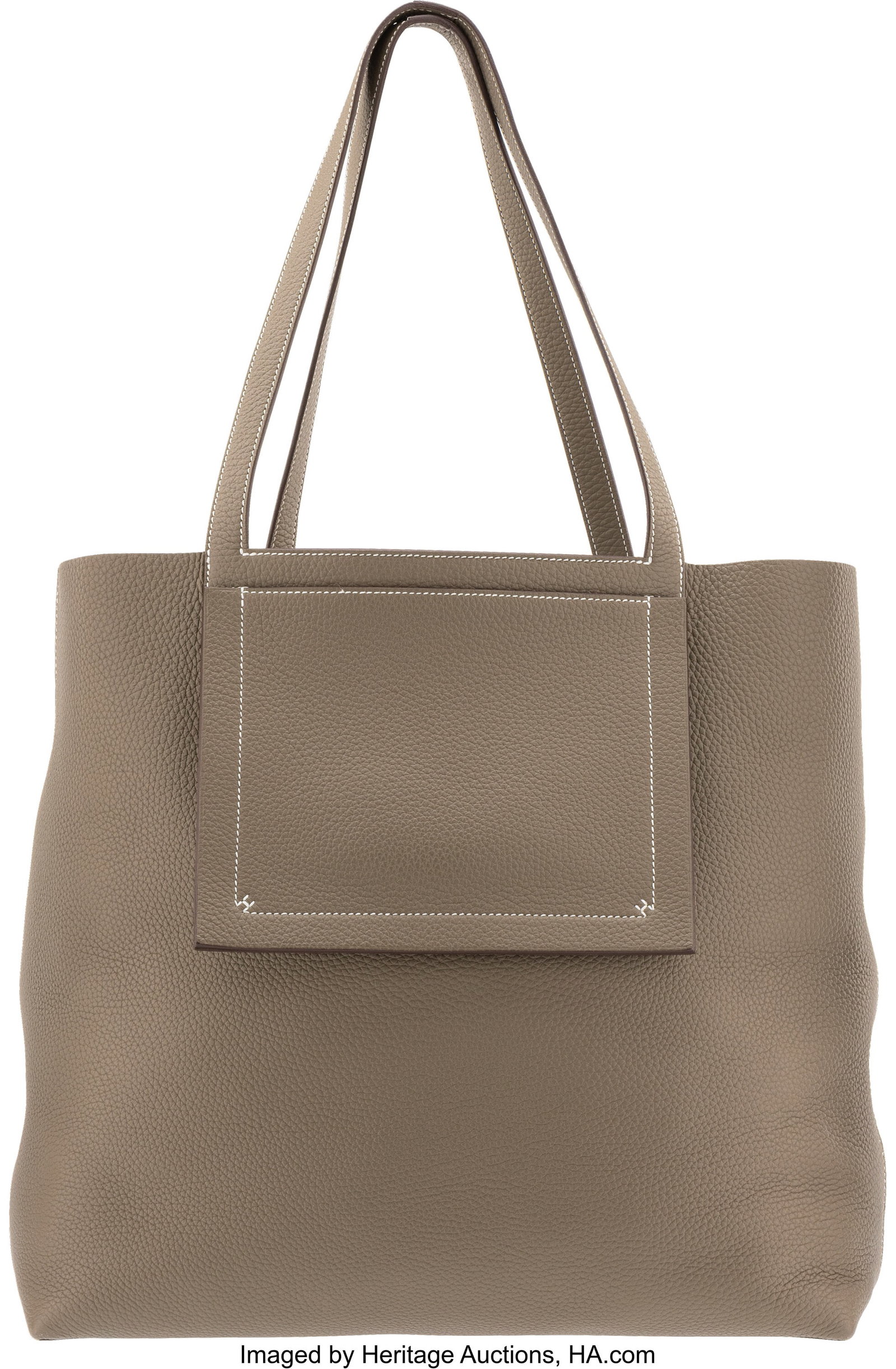 Hermès Etoupe Clemence Leather Cabasellier Tote (1 of 4)