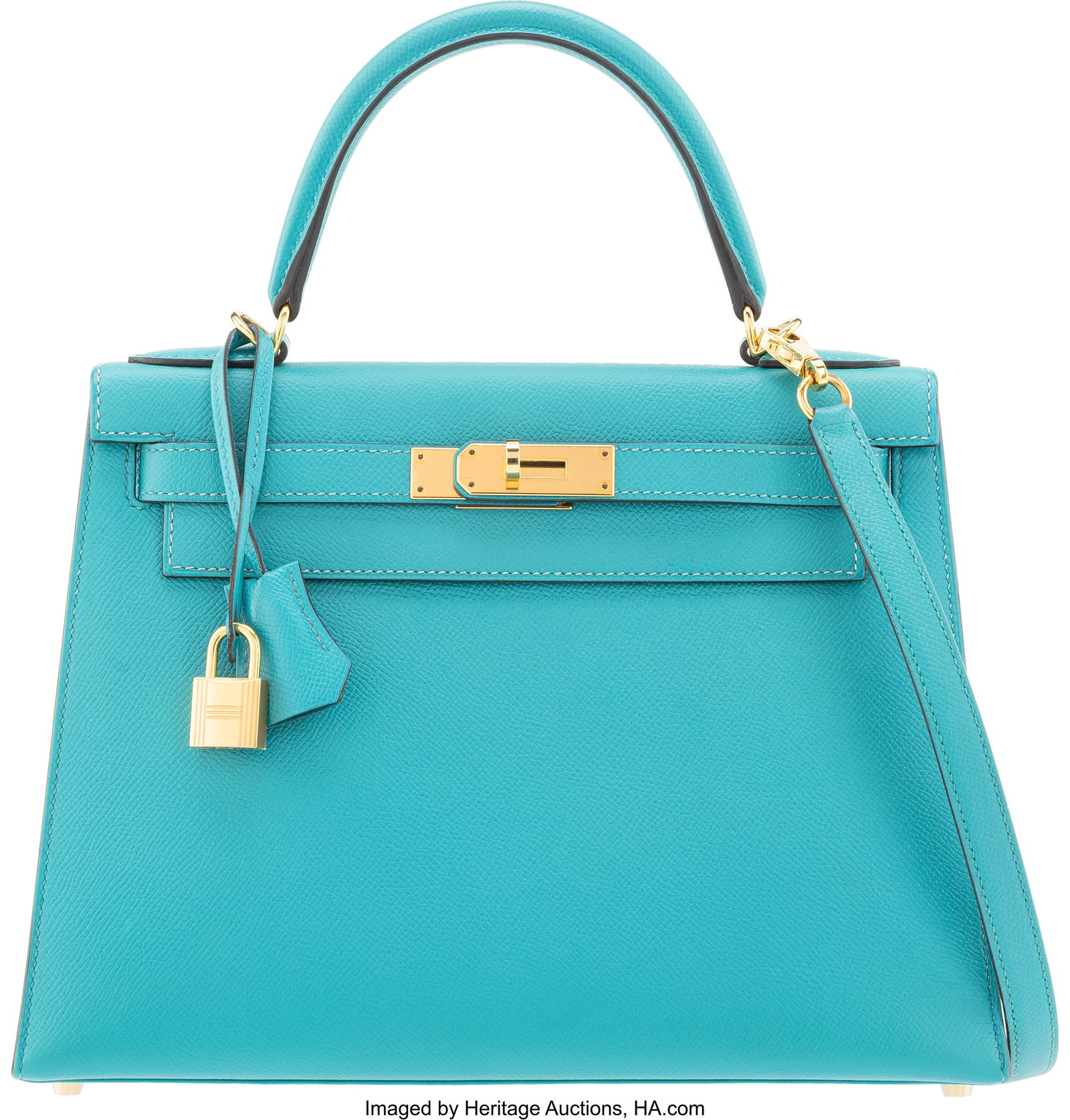 Hermès 28cm Vert Verone Epsom Leather Kelly Sel: Hermès 28cm Vert Verone Epsom Leather Kelly Sellier Bag with Gold Hardware X, 2016 Condition: 2 11" Width x 8.5" Height x 4.5" Depth This bag is done in Vert Verone Ep
