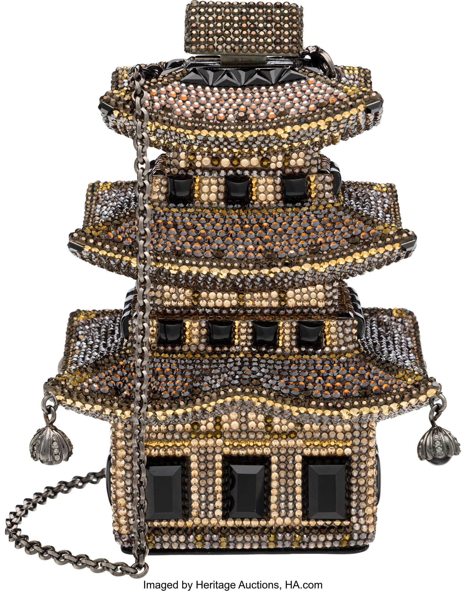 Judith Leiber Bronze & Black Crystal Kinkaku-ji  (1 of 4)