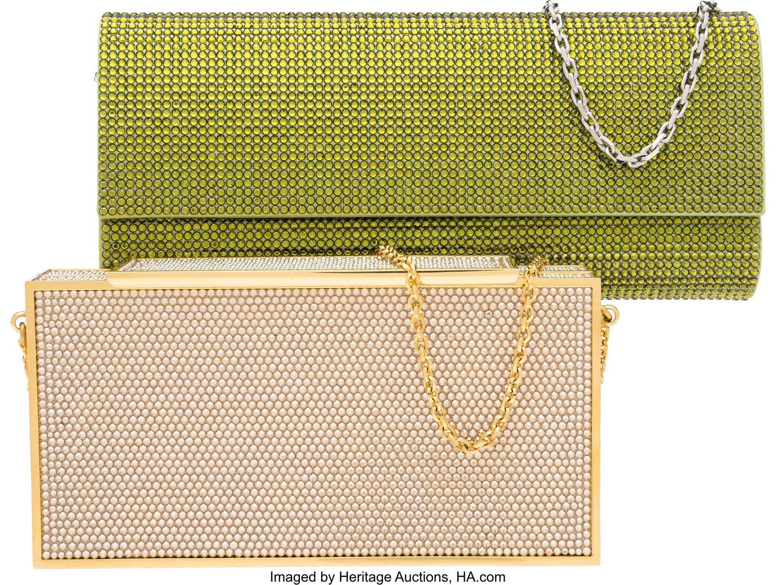 Judith Leiber Set of Two: Gold Crystal Minaudiè (1 of 3)