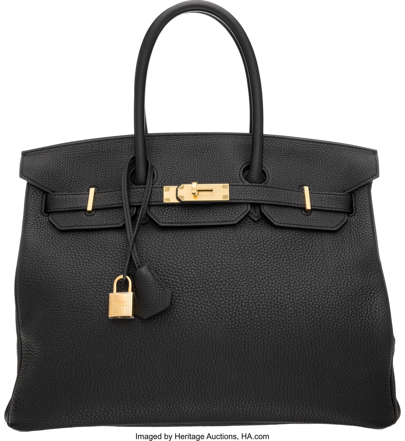 Hermès 35cm Black Togo Leather Birkin Bag with : Hermès 35cm Black Togo Leather Birkin Bag with Gold Hardware A, 2017 Condition: 2 14" Width x 10" Height x 7" Depth This bag is done in Black Togo Leather with Gold Hardware,