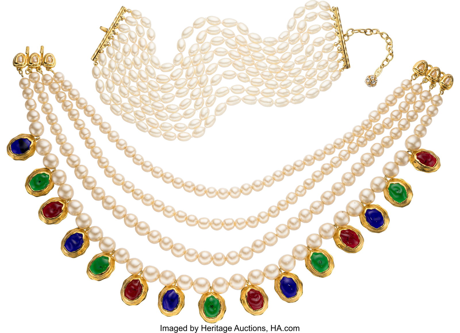 Chanel Set of Two: Vintage Pearl & Gripoix Neckl (1 of 1)