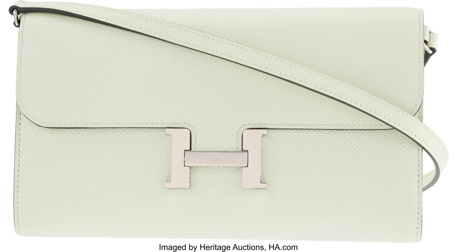 Hermès Vert Fizz Epsom Leather Kelly To Go Wall: Hermès Vert Fizz Epsom Leather Kelly To Go Wallet with Palladium Hardware B, 2023 Condition: 1 8" Width x 4.5" Height x 1.25" Depth This wallet is done in Vert Fizz Ep