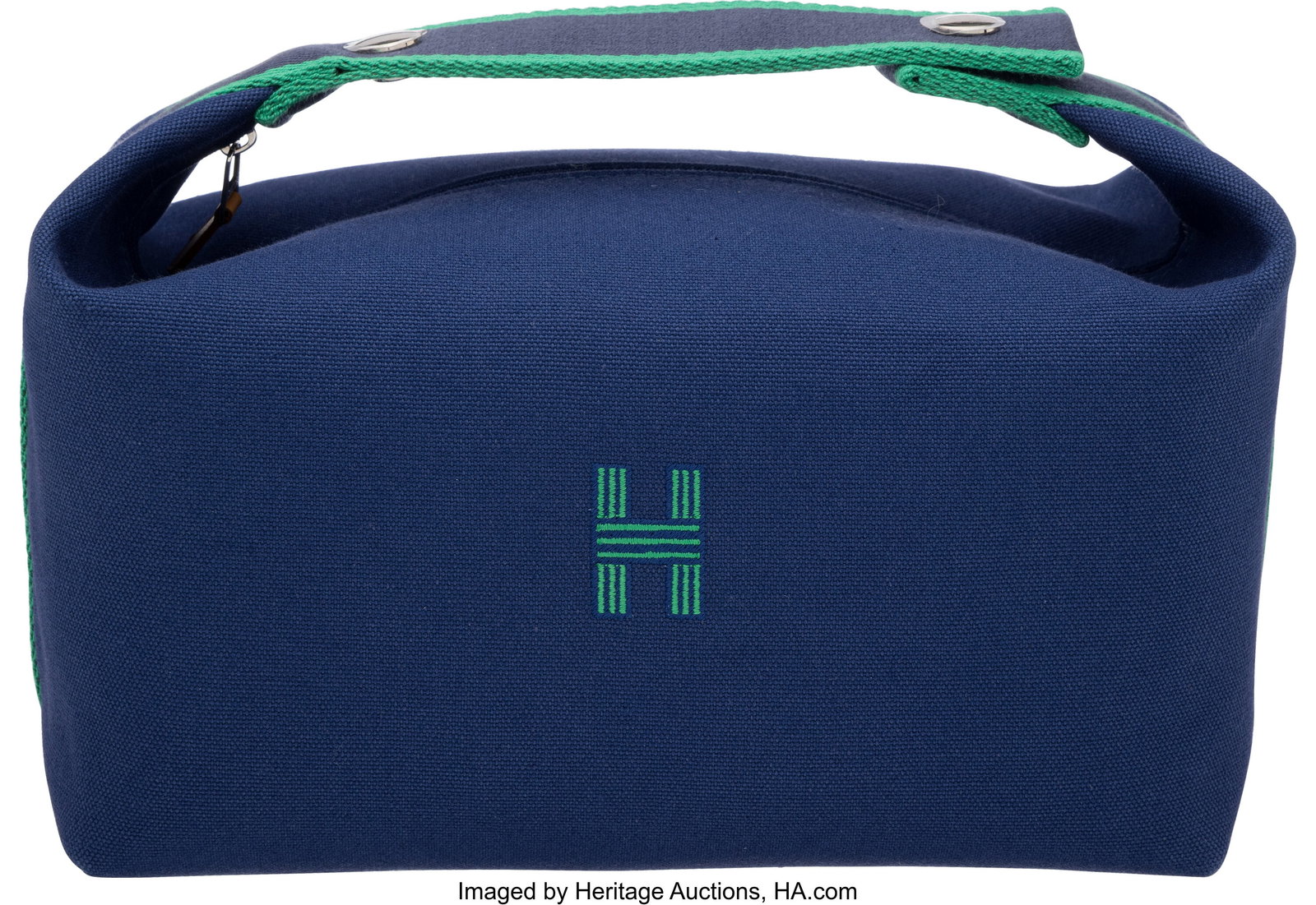 Hermès Marine Cotton Canvas Bride-a-Brac Large : Hermès Marine Cotton Canvas Bride-a-Brac Large Case with Palladium Hardware Condition: 1 9.5" Width x 8" Height x 6" Depth This item is done in Marine Cotton Canvas with Palladium 