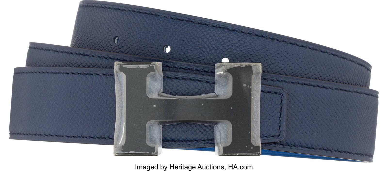 Hermès 42mm Bleu Nuit & Bleu Royal Epsom Leathe (1 of 3)