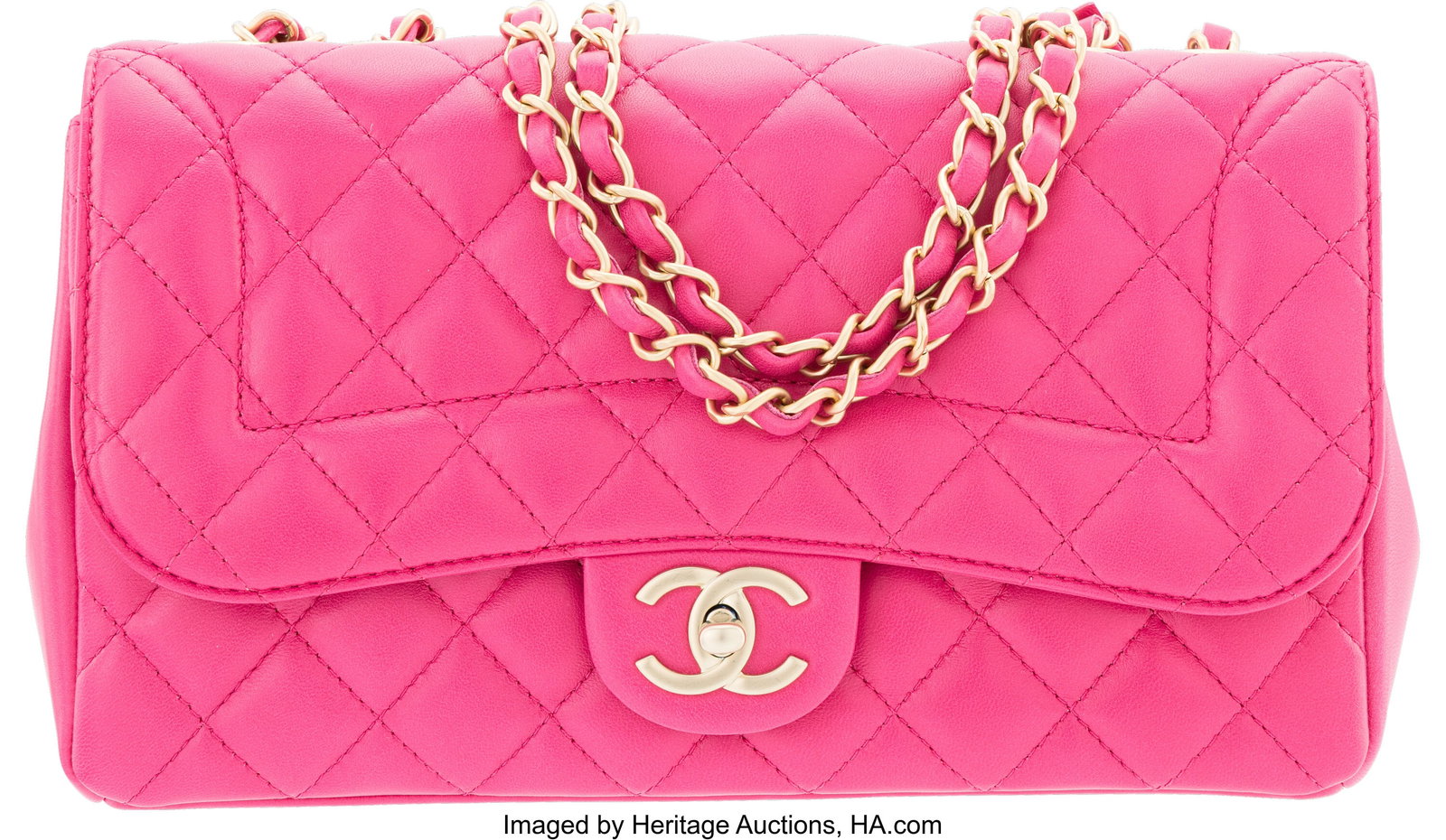 Chanel Paris-Seoul Pink Quilted Lambskin Leather: Chanel Paris-Seoul Pink Quilted Lambskin Leather Mademoiselle Chic Flap Bag with Gold Hardware 2015-2016 Condition: 2 10.5" Width x 6" Hight x 3.25" Depth This bag is done in Pink 