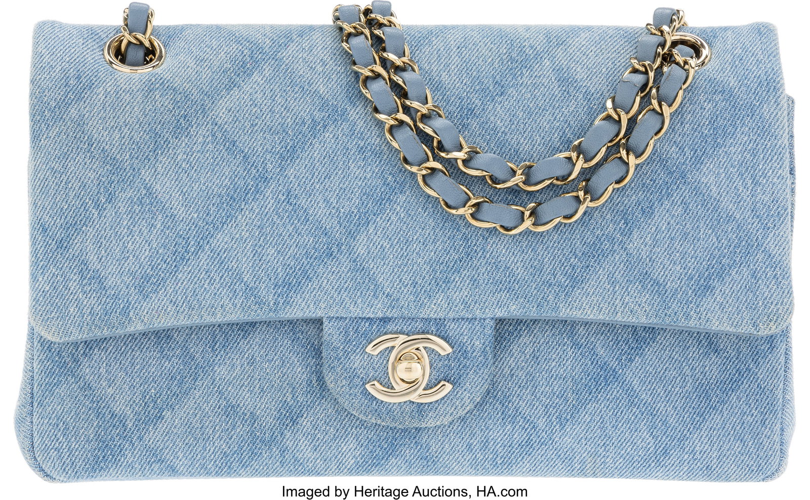 Chanel Blue Denim Medium Classic Double Flap Bag (1 of 4)
