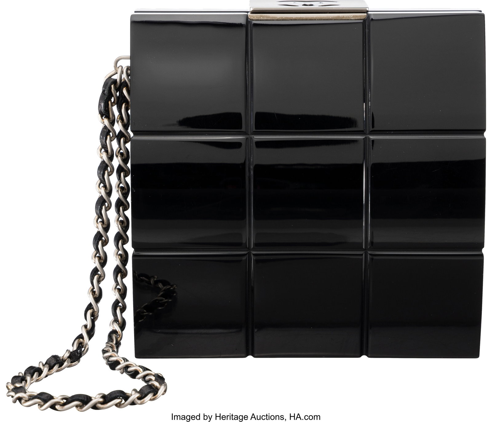 Chanel Black Lucite Chocolate Bar Minaudière wi