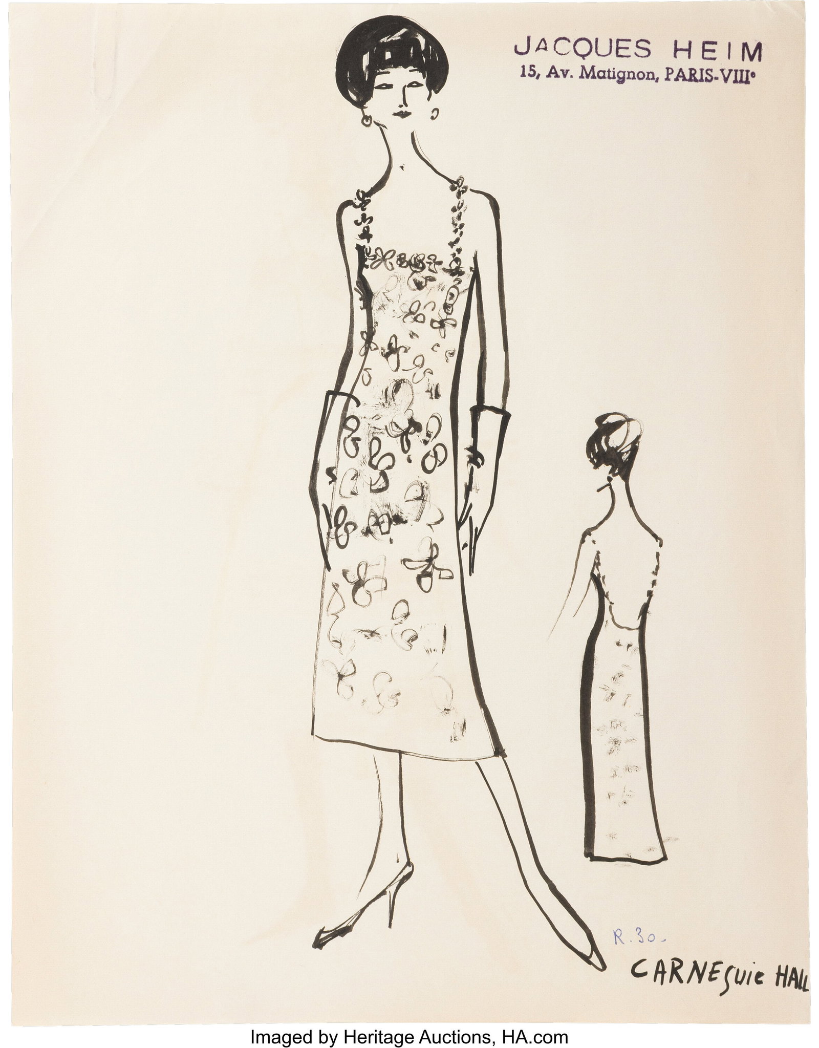 Set of Eight: Original Fashion Illustrations by  (1 of 8)