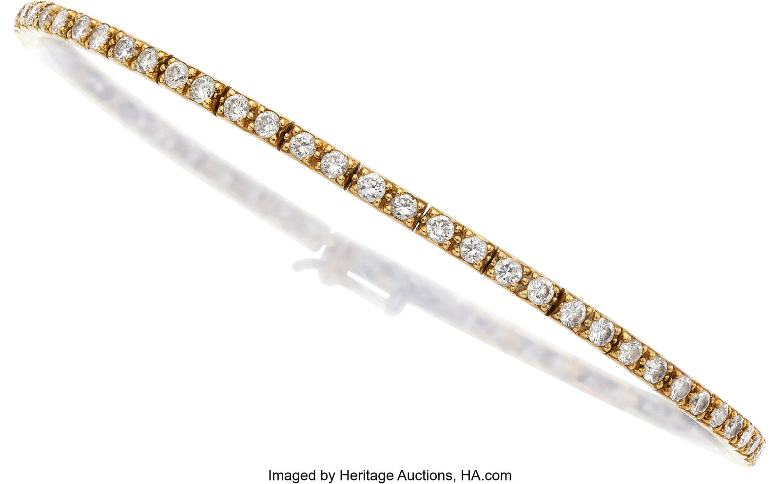 Fred Leighton Diamond, Gold Bracelet Stones: Fu: Fred Leighton Diamond, Gold Bracelet Stones: Full-cut diamonds weighing a total of approximately 2.00 carats Metal: 18k gold Marked: Fred Leighton Gross Weight: 8&