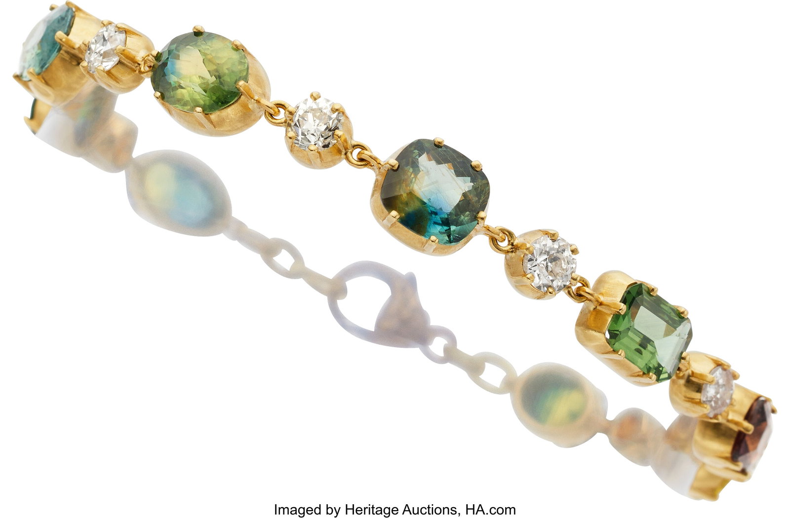 Sylva & Cie Sapphire, Diamond, Gold Bracelet St (1 of 3)