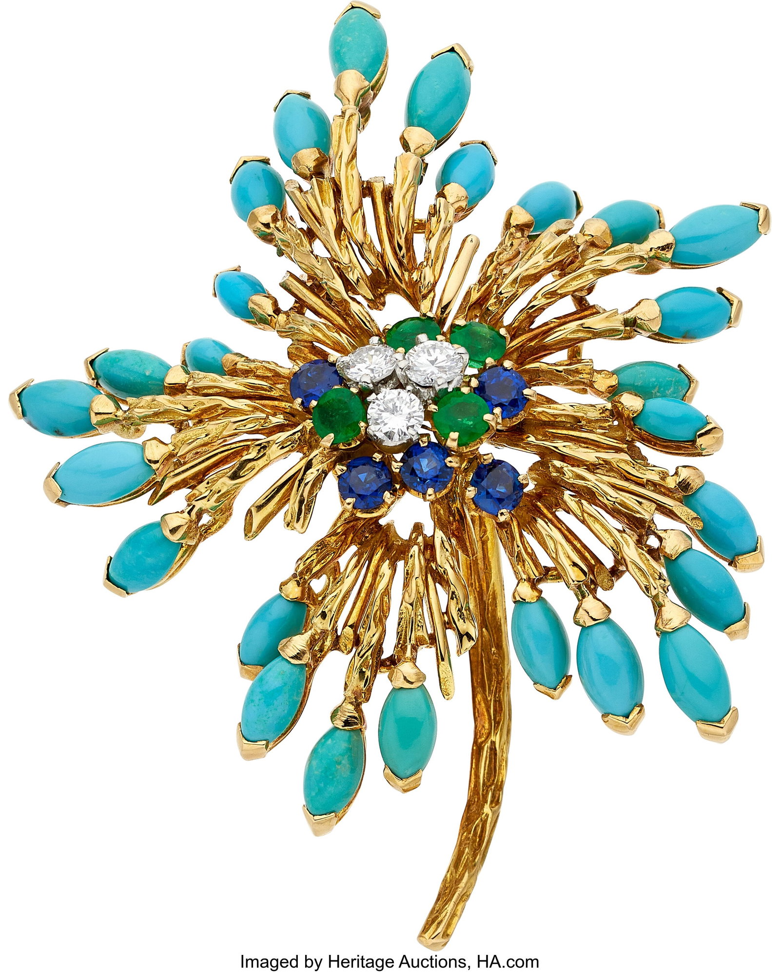 Mauboussin Multi-Stone, Diamond, Gold Brooch, Fr (1 of 2)