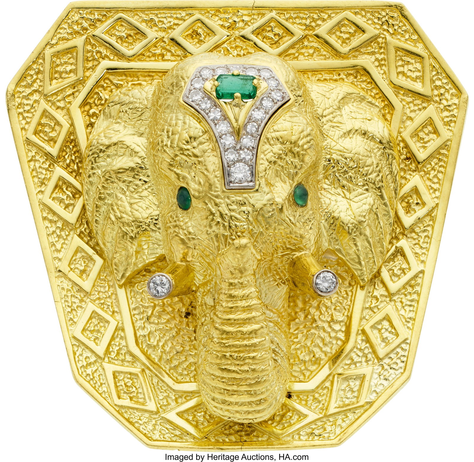 La Triomph Diamond, Emerald, Gold Pendant-Brooch (1 of 2)