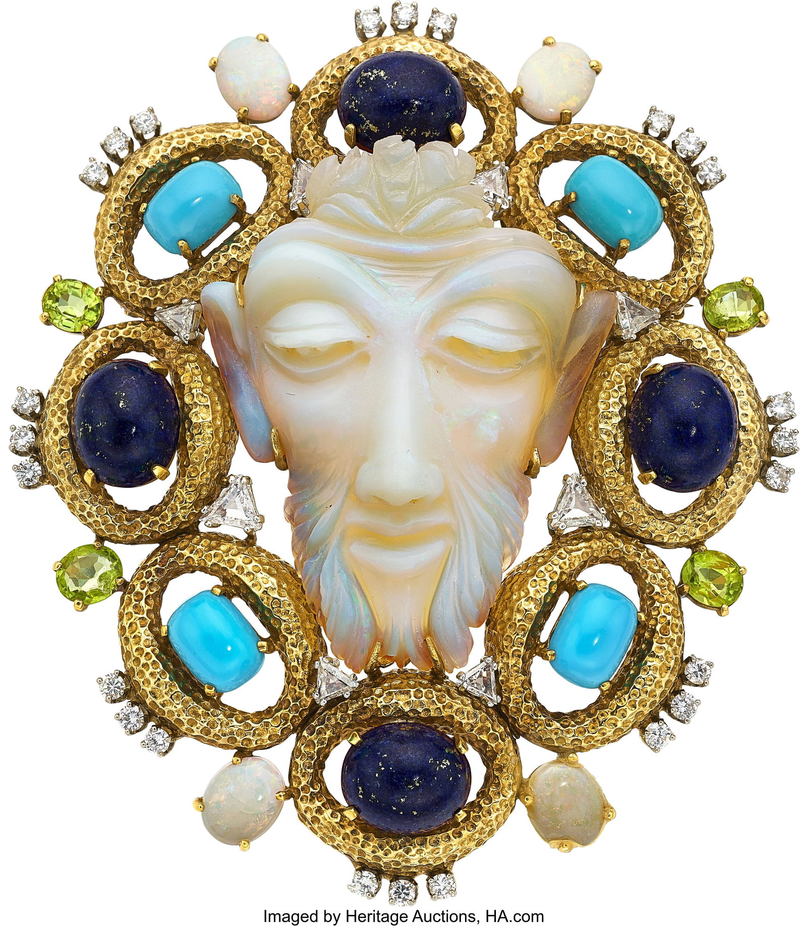 Balogh Diamond, Multi-Stone, Gold Pendant-Brooch (1 of 3)