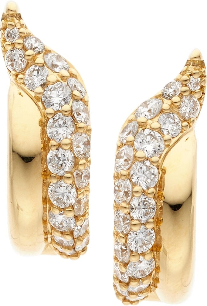 Ammrada Diamond, Gold Earrings Stones: Full-cut: Ammrada Diamond, Gold Earrings Stones: Full-cut diamonds weighing a total of approximately 0.95 carat Metal: 18k gold Marked: for Ammrada Gross Weight: 6.80