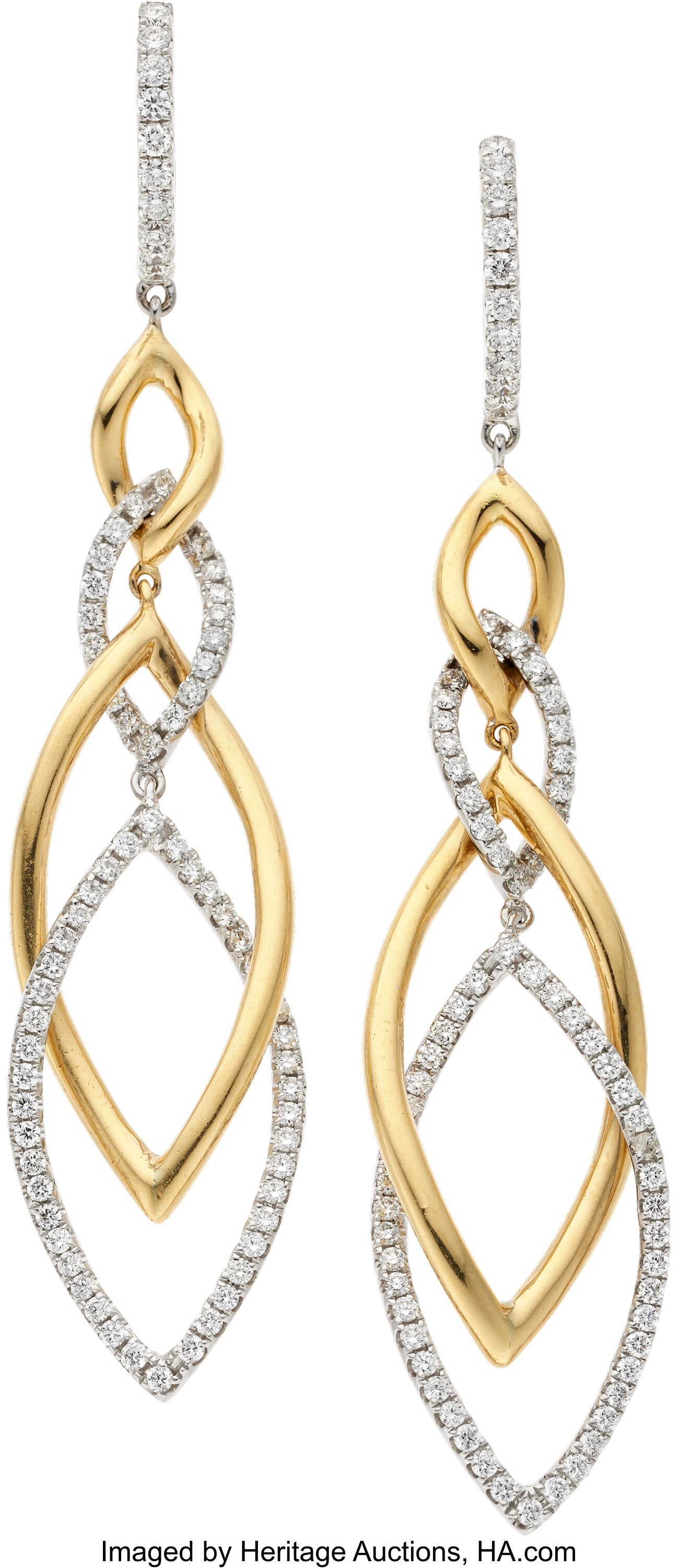 HKHT Partnership Diamond, Gold Earrings Stones: (1 of 2)