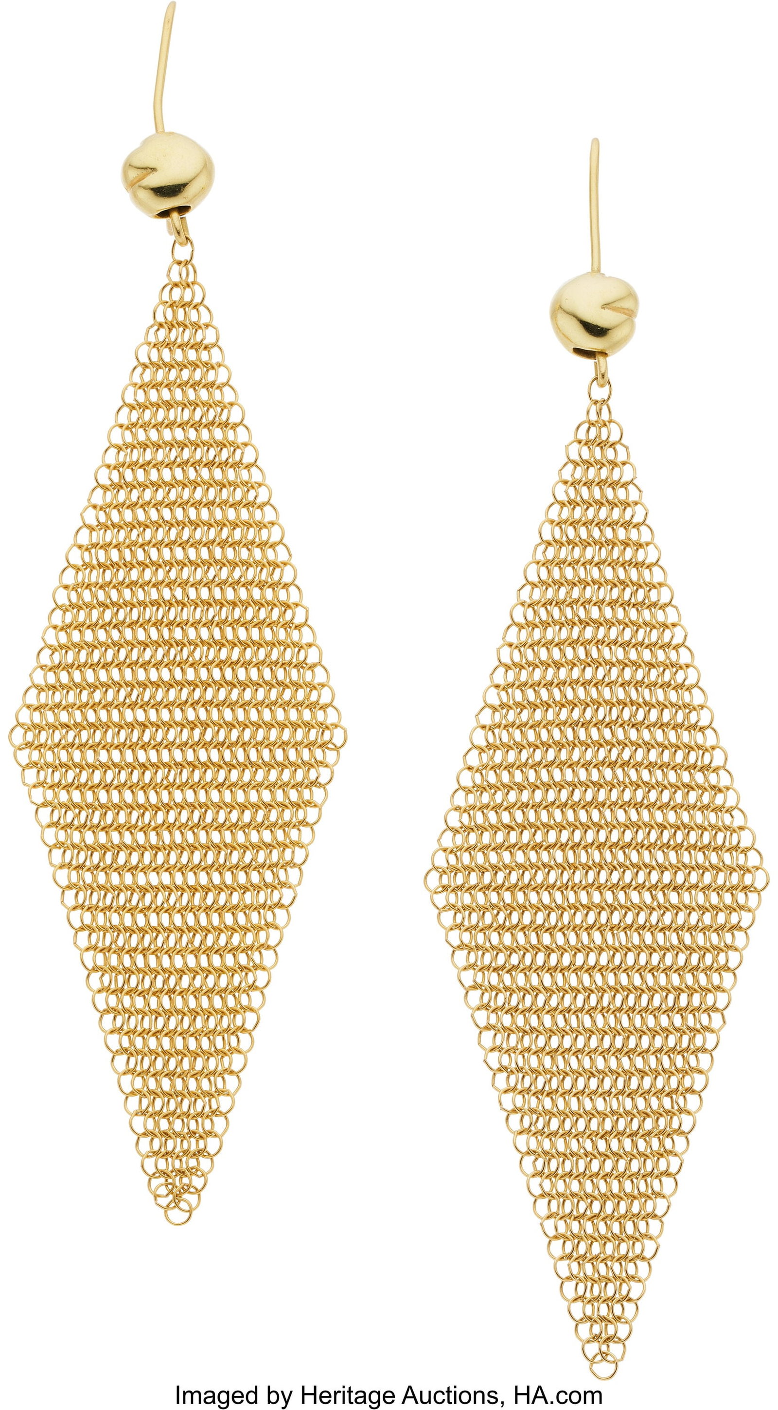 Elsa Peretti for Tiffany & Co. Gold Earrings, ci: Elsa Peretti for Tiffany & Co. Gold Earrings, circa 1981 Metal: 18k gold Marked: Elsa Peretti for Tiffany & Co. Weight: 6.20 grams