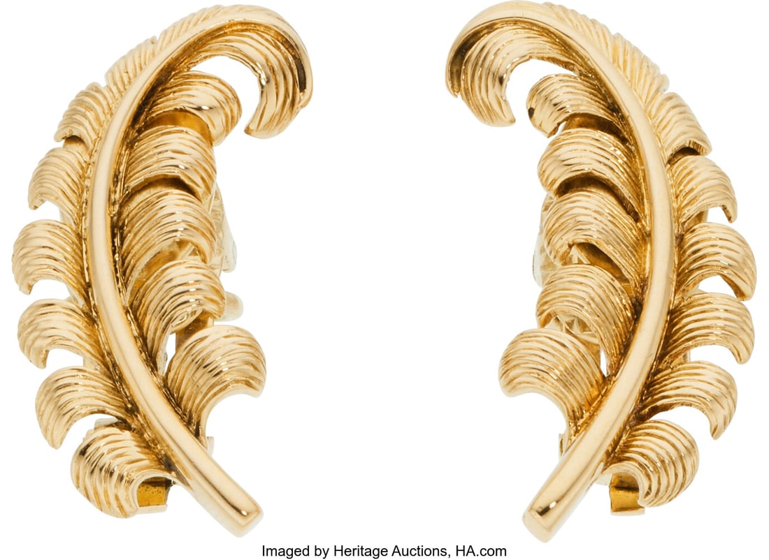 Tiffany & Co. Gold Earrings Metal: 14k rose gol: Tiffany & Co. Gold Earrings Metal: 14k rose gold Marked: Tiffany & Co. Weight: 7.40 grams Dimensions: 7/8 inch x 1/2 inch *Note: 