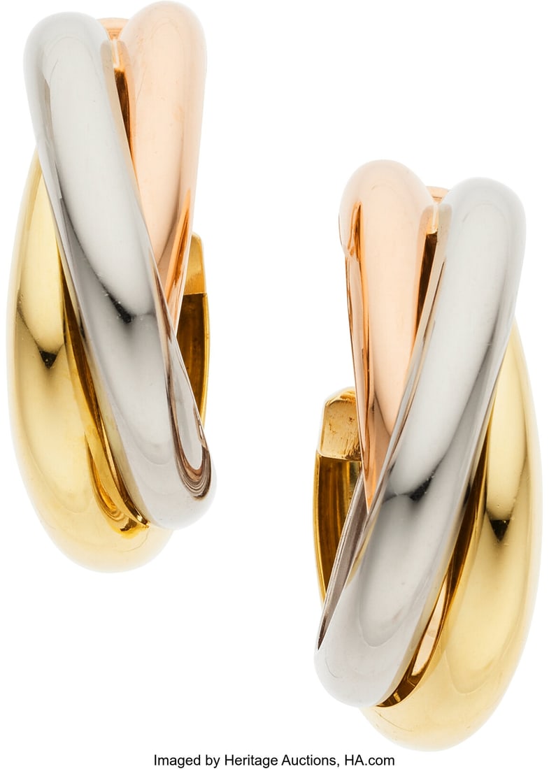 Cartier Gold Earrings, Circa 1992 Metal: 18k go (1 of 3)