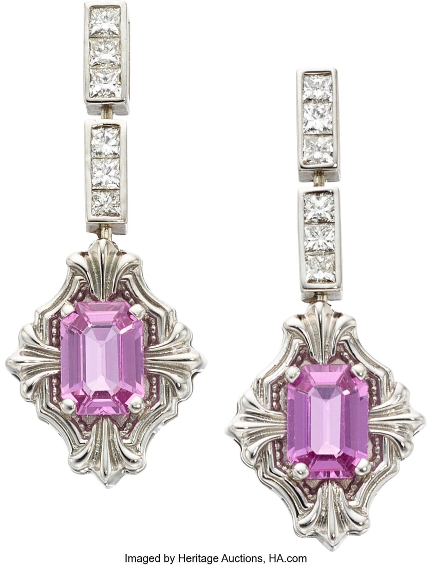 Tim Felts Pink Sapphire, Diamond, White Gold Ear (1 of 2)