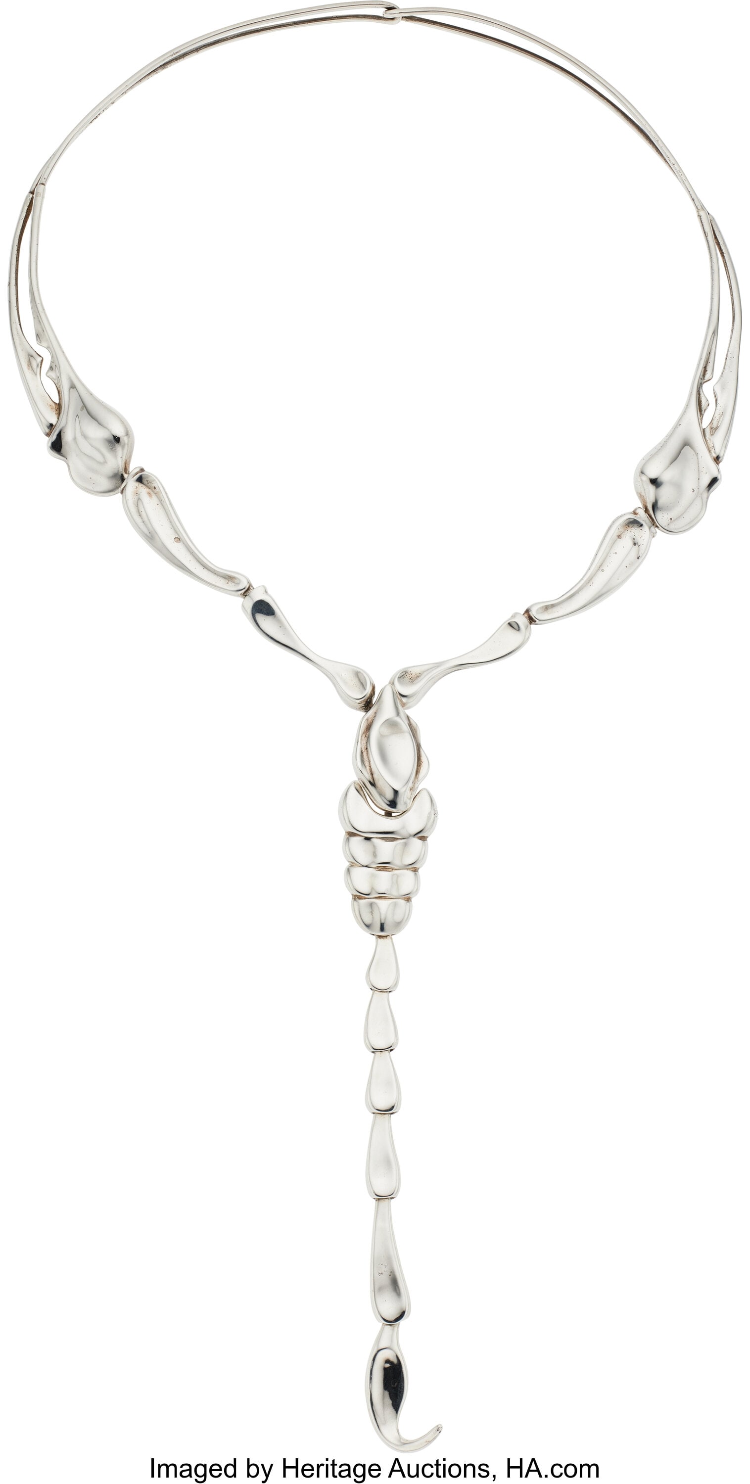 Elsa Peretti for Tiffany & Co. Silver Convertibl: Elsa Peretti for Tiffany & Co. Silver Convertible Necklace Metal: Sterling silver Marked: Elsa Peretti for Tiffany & Co. Weight: 72.20 grams Necklace Dim