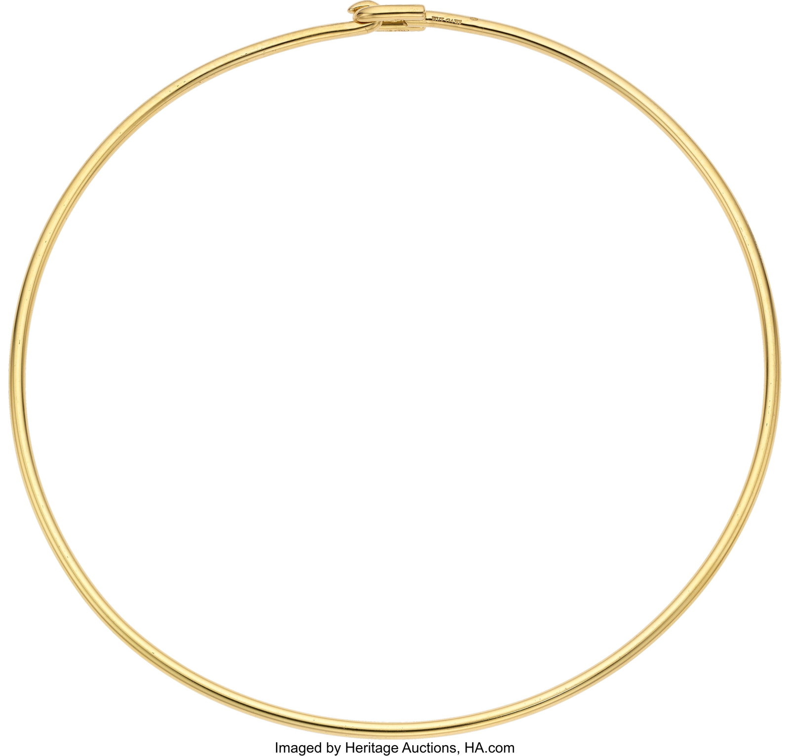 Bvlgari Gold Necklace Metal: 18k gold Weight: 4: Bvlgari Gold Necklace Metal: 18k gold Weight: 42.20 grams Marked: Bvlgari Dimensions: 15 inches x 5/16 inch Property of a Dallas, Texas Lady HID03101062020 &co