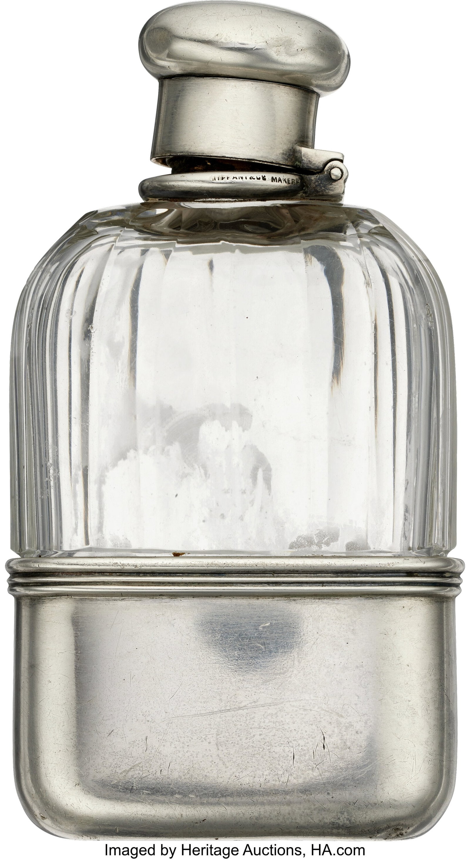 Tiffany & Co. Makers Sterling Silver, Glass Flas (1 of 3)