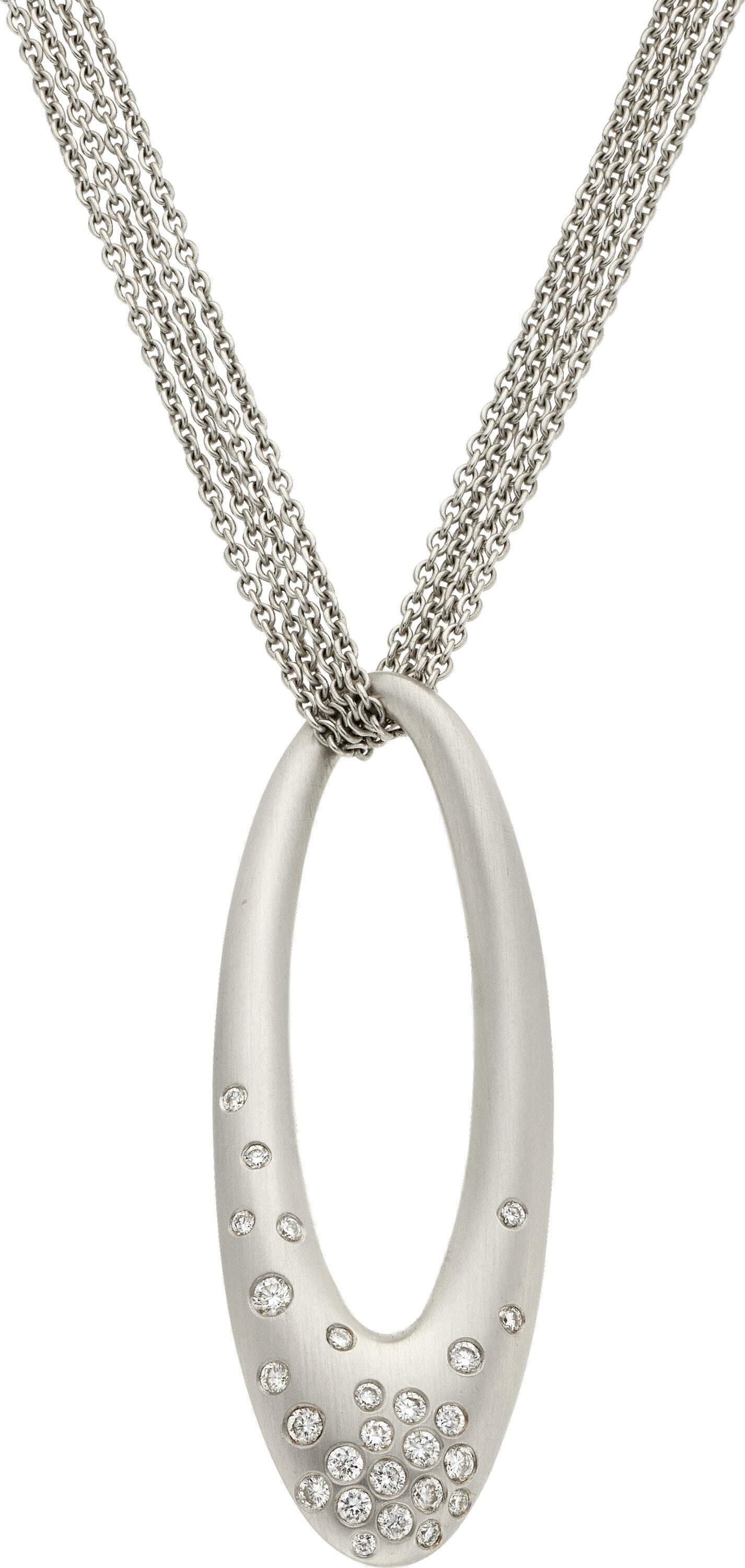Salavetti Diamond, White Gold Pendant-Necklace  (1 of 3)