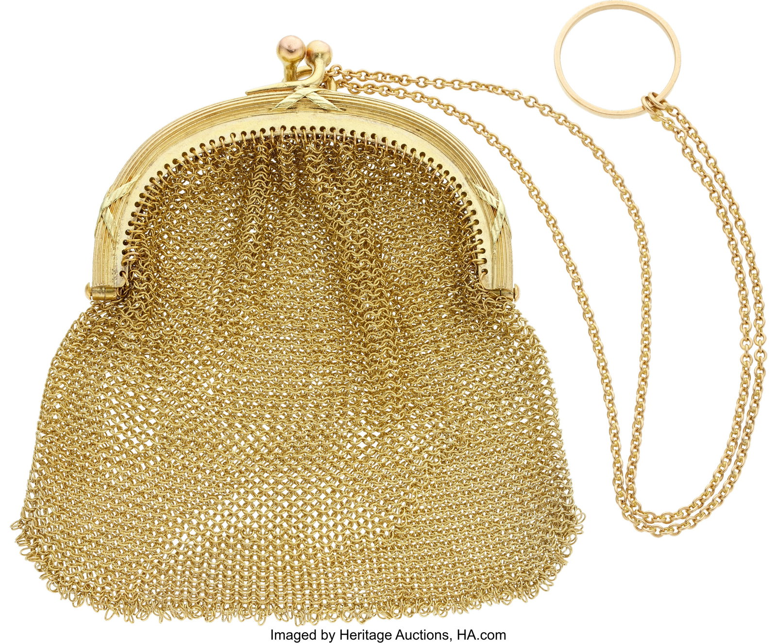 Tiffany & Co. Antique Gold Purse Metal: 14k and: Tiffany & Co. Antique Gold Purse Metal: 14k and 10k gold Marked: Tiffany & Co. Gross Weight: 49.30 grams Purse Dimensions: 3-1/4 inches x 3 inc