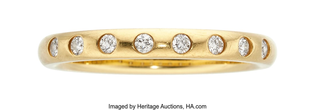 Elsa Peretti for Tiffany & Co. Diamond, Gold Rin: Elsa Peretti for Tiffany & Co. Diamond, Gold Ring, Spanish Stones: Full-cut diamonds weighing a total of approximately 0.25 carat Metal: 18k gold Marked&colon