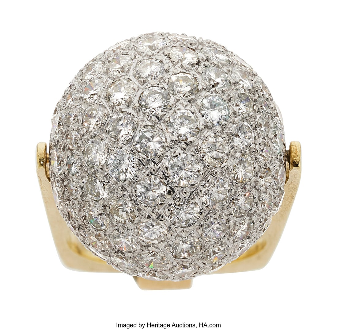 R. Stone Diamond, Gold Ring Stones: Full-cut di: R. Stone Diamond, Gold Ring Stones: Full-cut diamonds weighing a total of approximately 7.00 carats Metal: 18k and 14k gold Marked: R. Stone Gross Weight&c