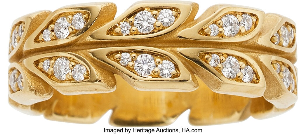 Tiffany & Co. Diamond, Gold Eternity Band Stone: Tiffany & Co. Diamond, Gold Eternity Band Stones: Full-cut diamonds weighing a total of 0.38 carat Metal: 18k gold Marked: Tiffany & Co. Gross Weig
