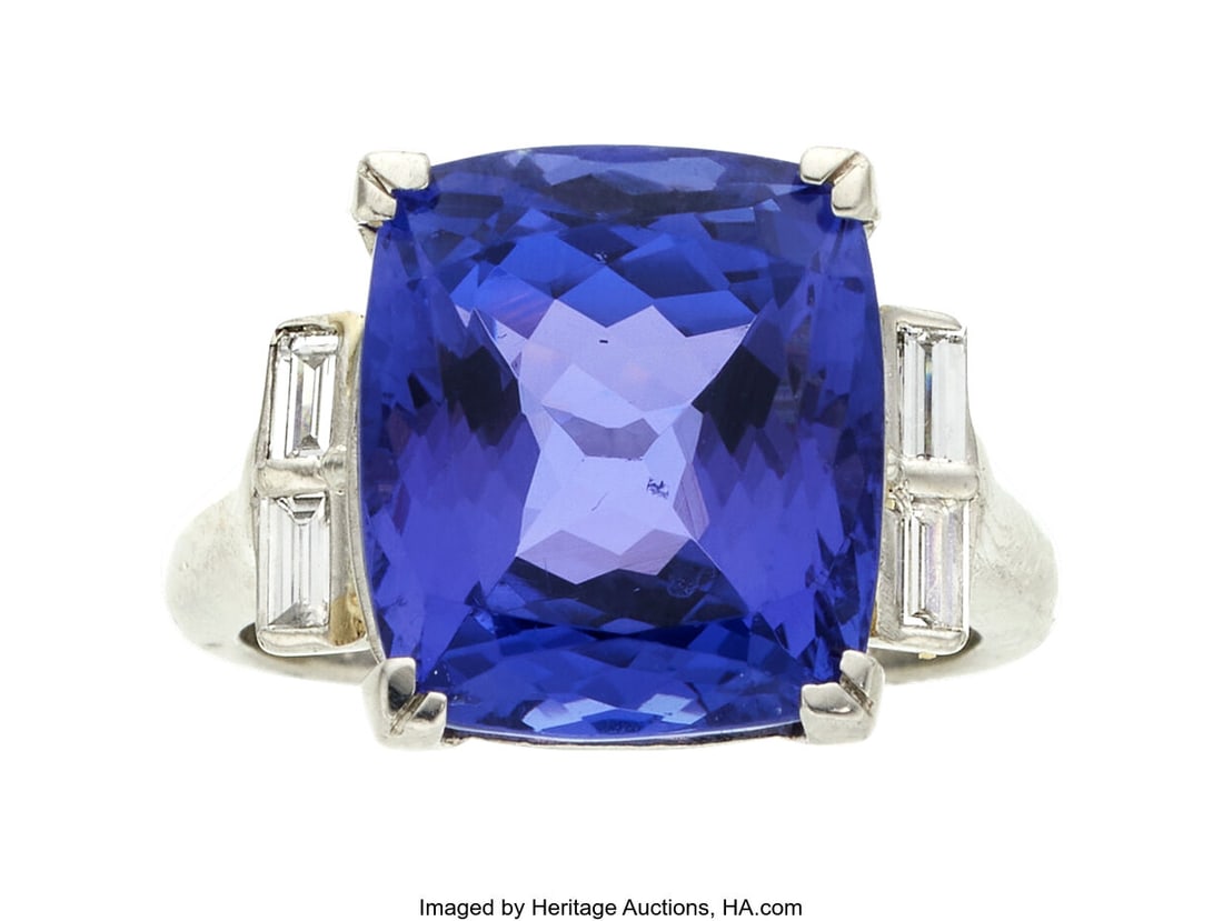Sophia D Tanzanite, Diamond, Platinum Ring Ston (1 of 4)