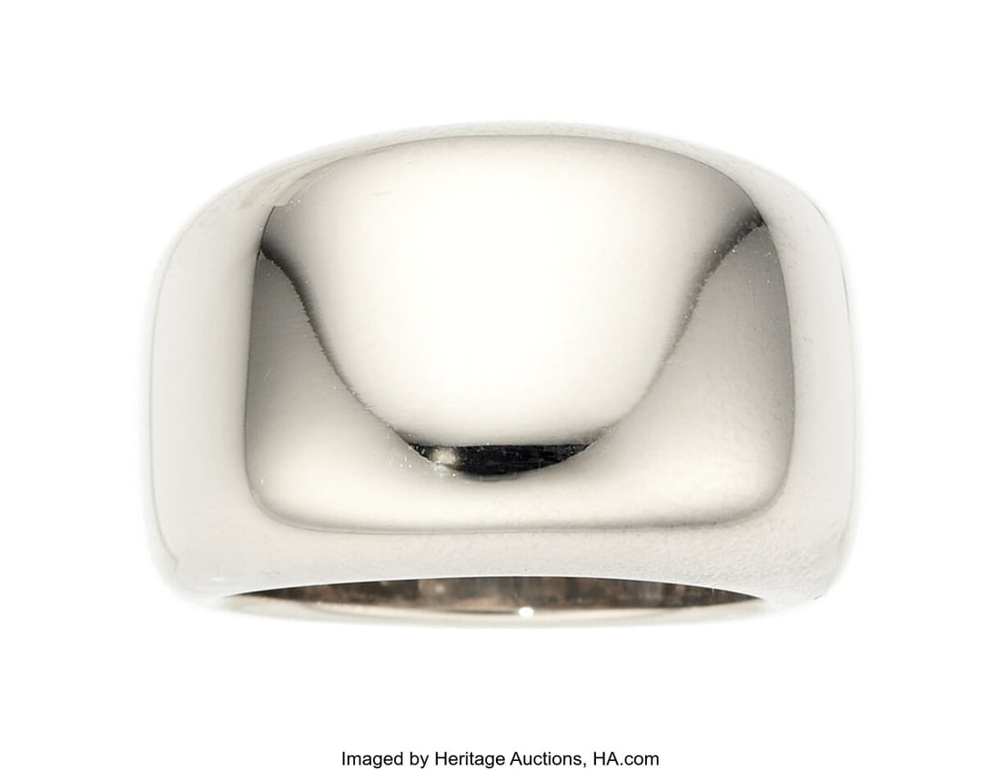 Cartier, White Gold Ring Metal: 18k white gold : Cartier, White Gold Ring Metal: 18k white gold Marked: Cartier Weight: 12.50 grams Size: 5 (*sizeable) HID03101062020 © 2026 Heritage Auctions &