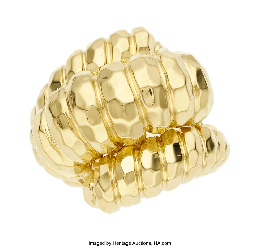 Henry Dunay Gold Ring Metal: 18k gold Marked: D: Henry Dunay Gold Ring Metal: 18k gold Marked: Dunay Collection: Faceted Weight: 17.20 grams Size: 6-1/2 (*not sizeable) HID03101062020 © 202