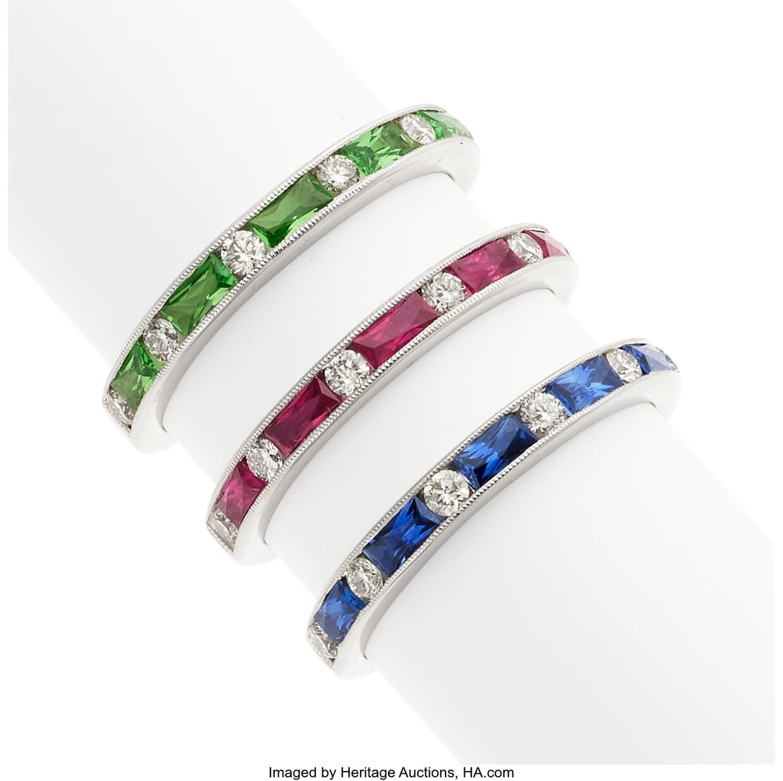 Sabrina Multi-Stone, Diamond, Platinum Rings St (1 of 2)