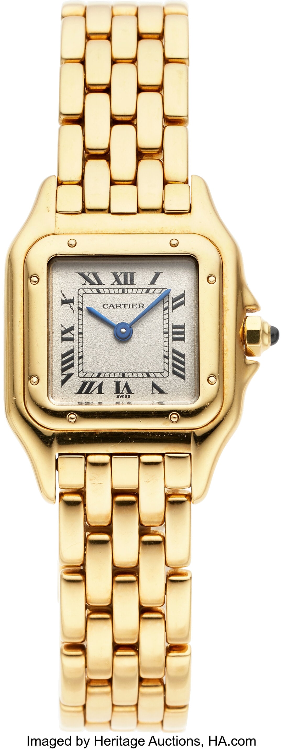 Cartier Gold "Panthère" Watch, circa 1984 Case: Cartier Gold "Panthère" Watch, circa 1984 Case: 21 x 21 mm, square, 18k gold, caseback secured by eight screws, synthetic sapphire crystal, 8669111185 