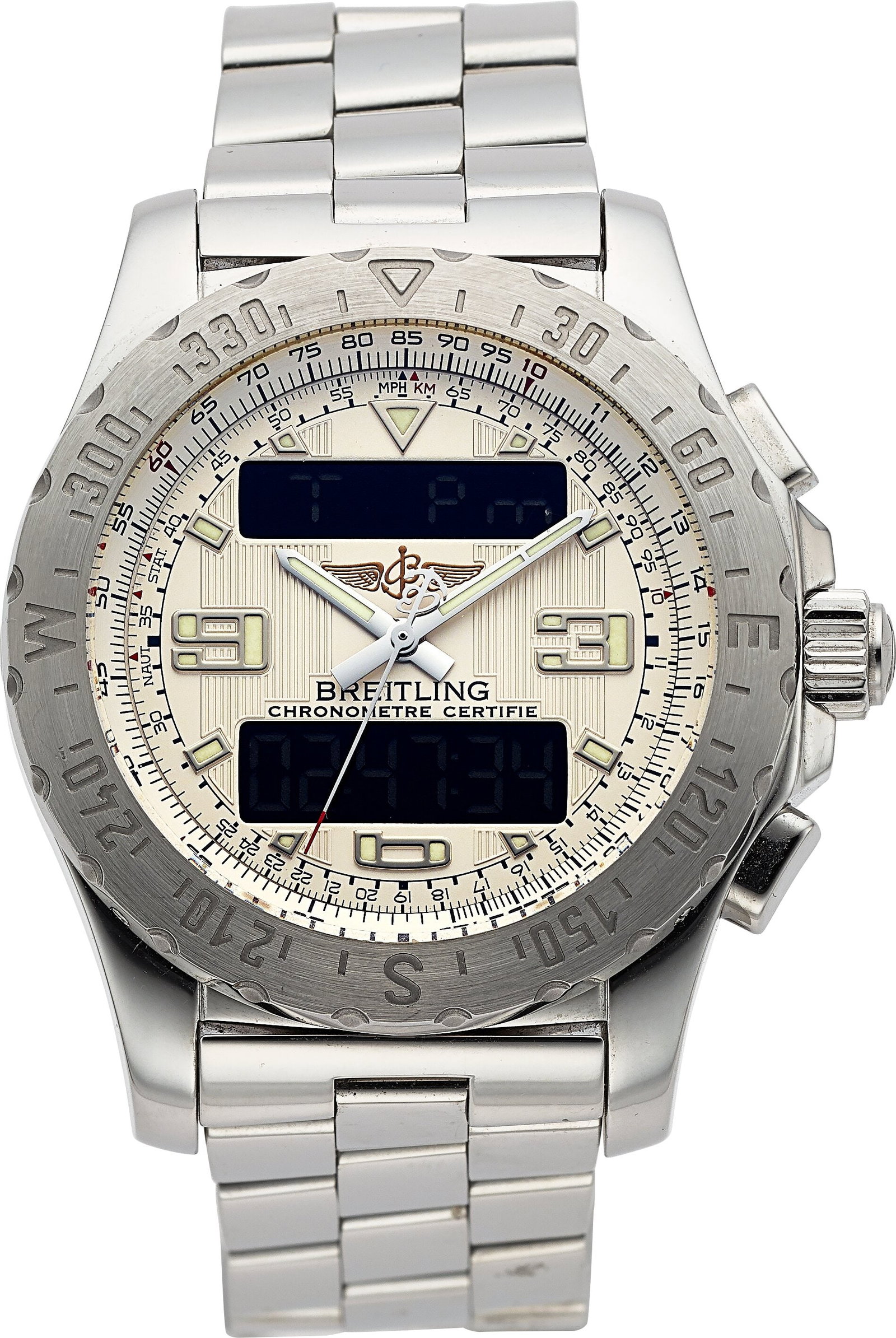 Breitling Chronometre Airwolf, LE 478/500, Ref. : Breitling Chronometre Airwolf, LE 478/500, Ref. A78363 Case: 44 mm, stainless steel, three body, screw-down fan shaped case back, bidirectional