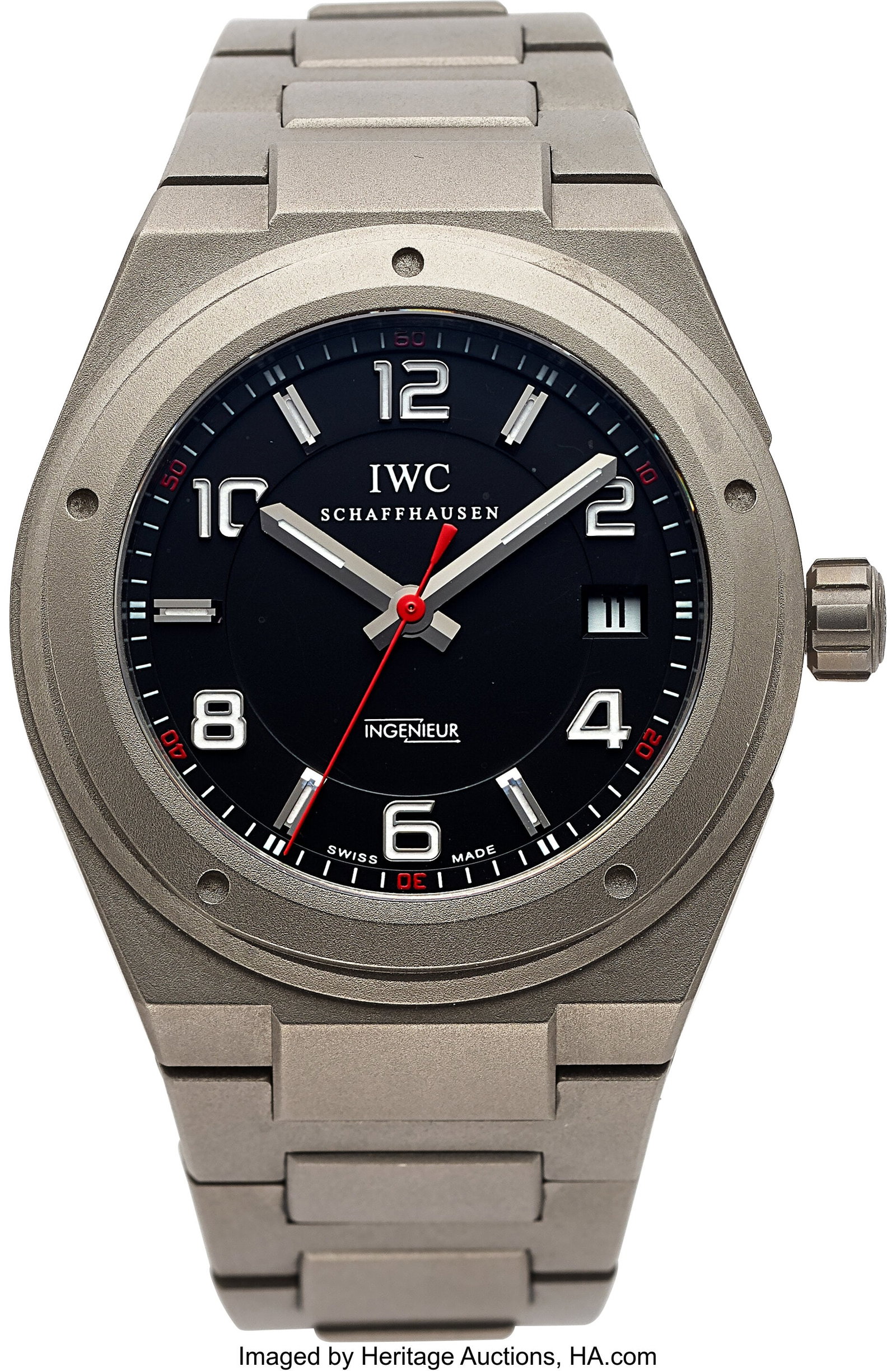 IWC Igenieur for Mercedes, Titanium, Ref. IW3227: IWC Igenieur for Mercedes, Titanium, Ref. IW322703 Case: 41 mm, titanium, three body, screw-down case back, stepped bezel, No. 3121174